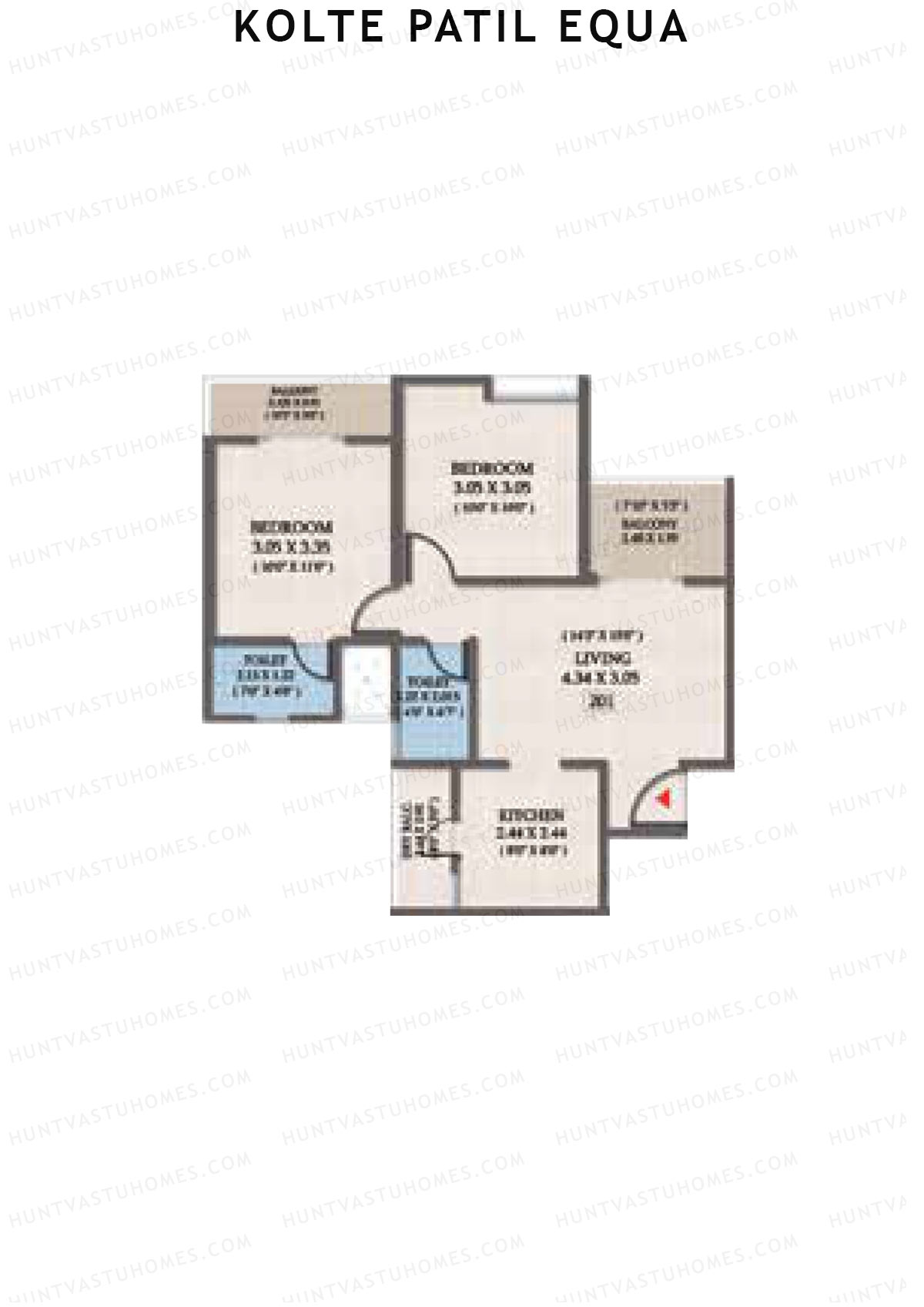 Kolte Patil Equa Wing F Unit 1 Floor Plan