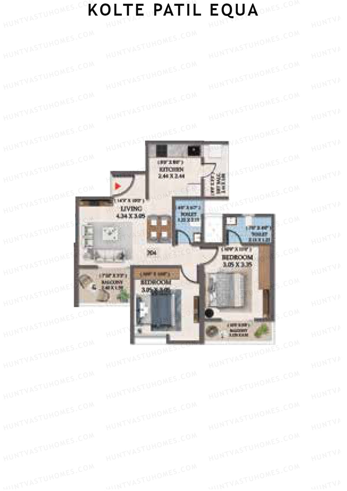Kolte Patil Equa Wing G Unit 4 Floor Plan