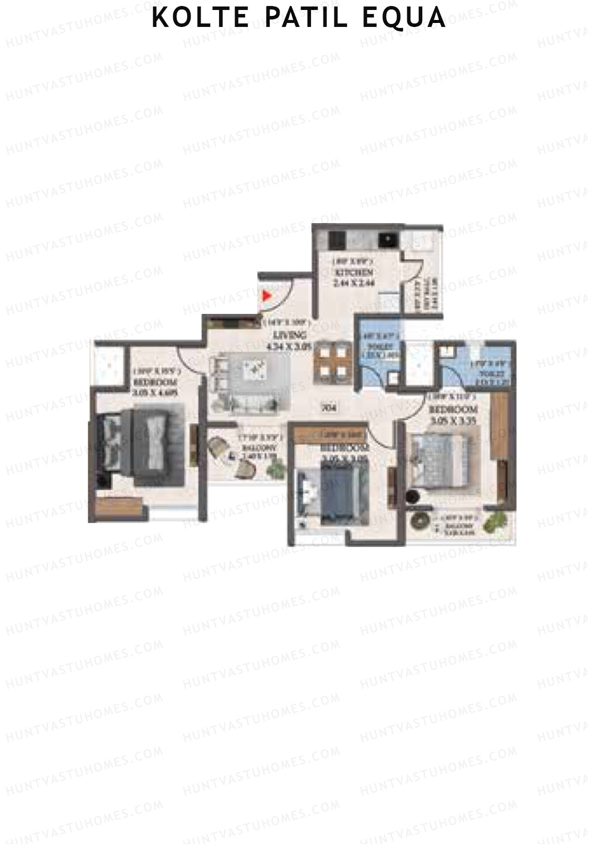 Kolte Patil Equa Wing G Unit 4 Floor Plan