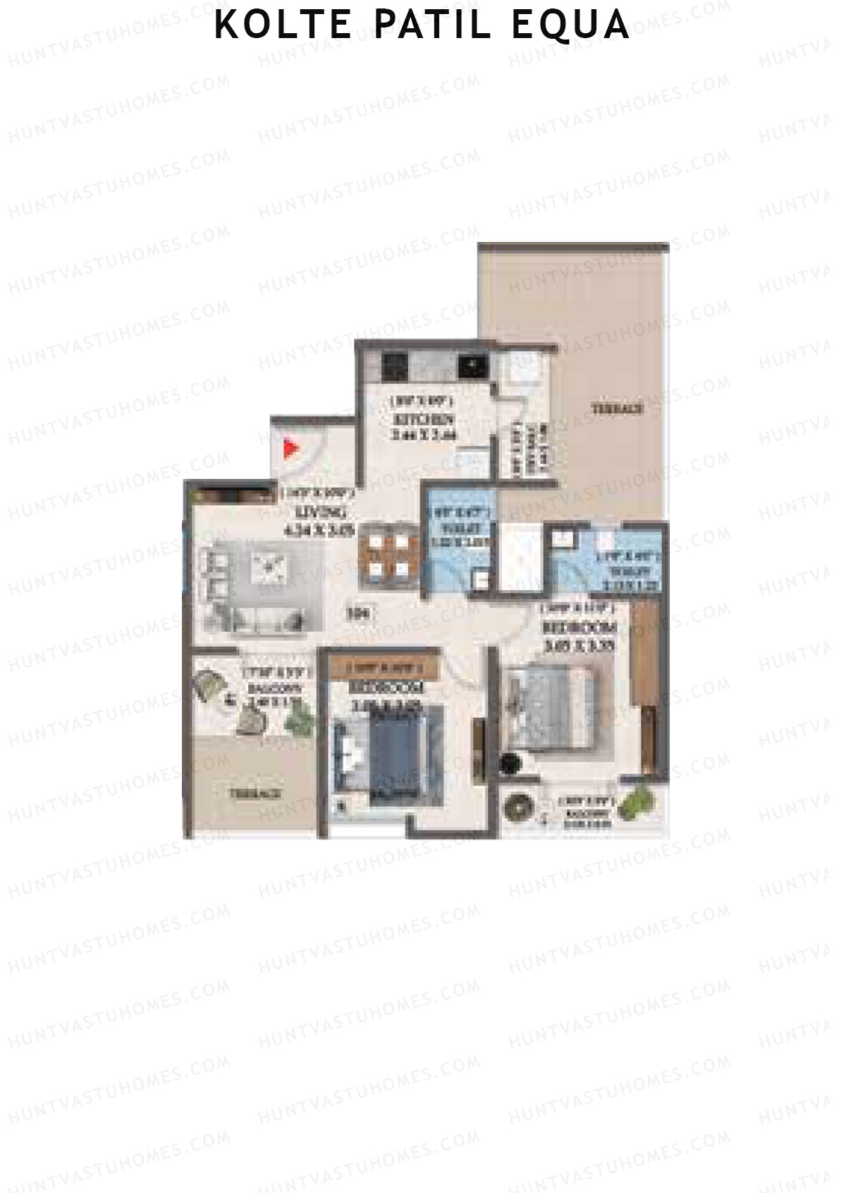 Kolte Patil Equa Wing G Unit 4 Floor Plan