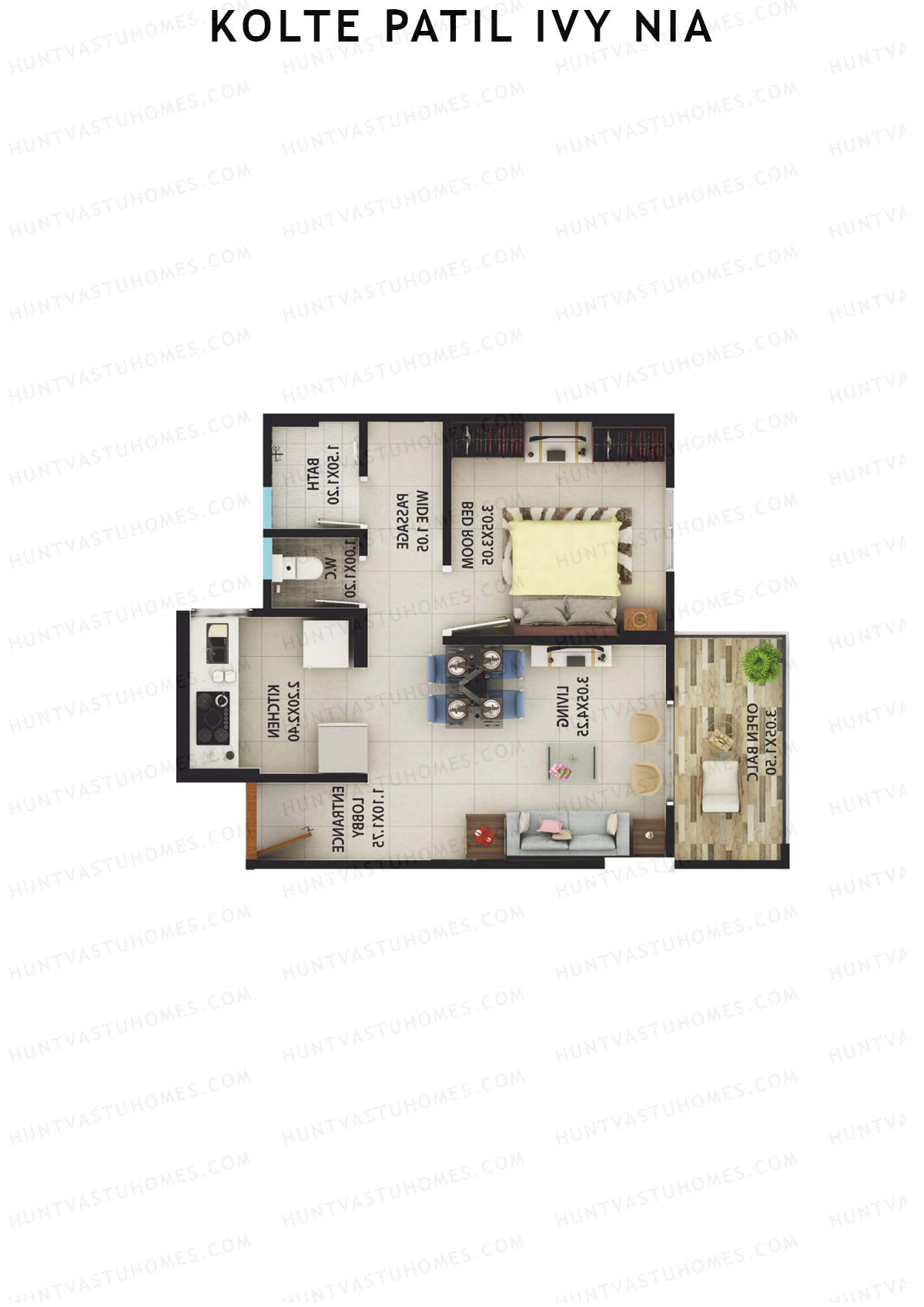 Kolte Patil Ivy Nia Tower H2 Unit 1 Floor Plan