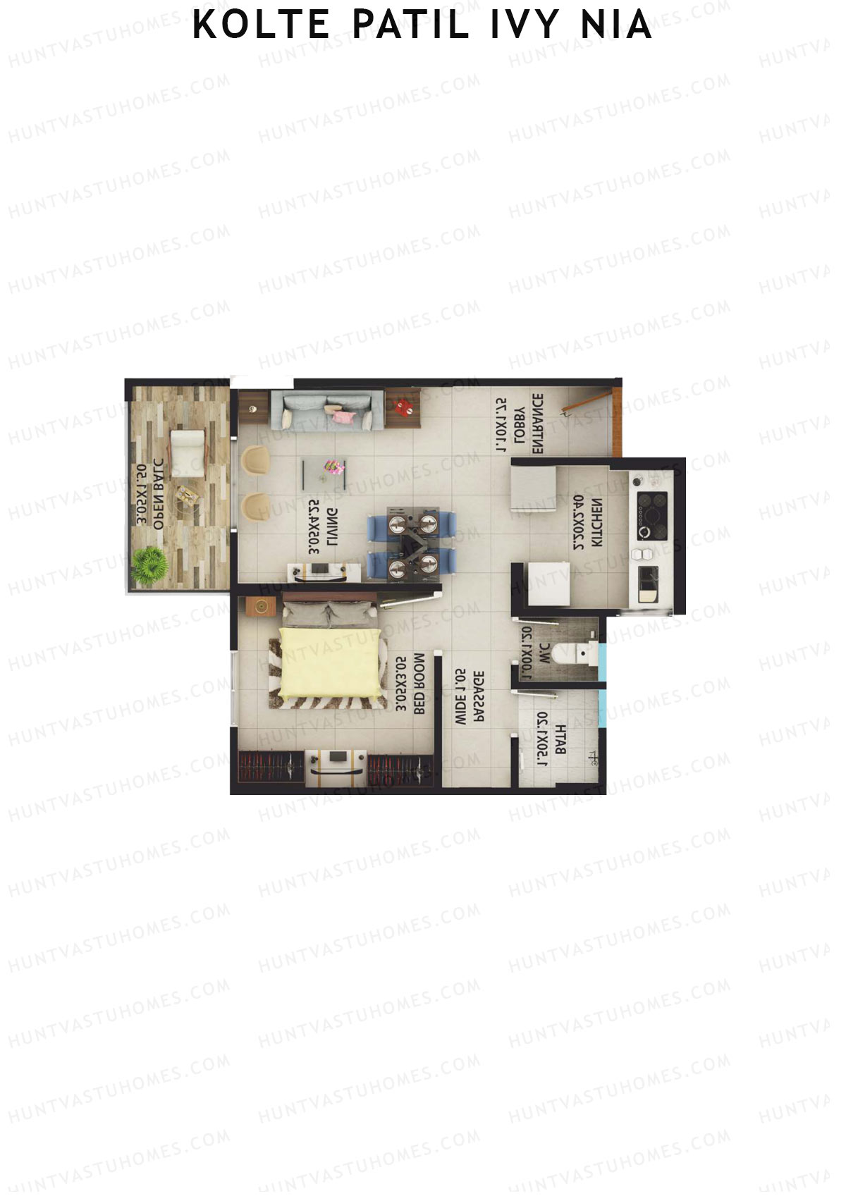 Kolte Patil Ivy Nia Tower H3 Unit 7 Floor Plan