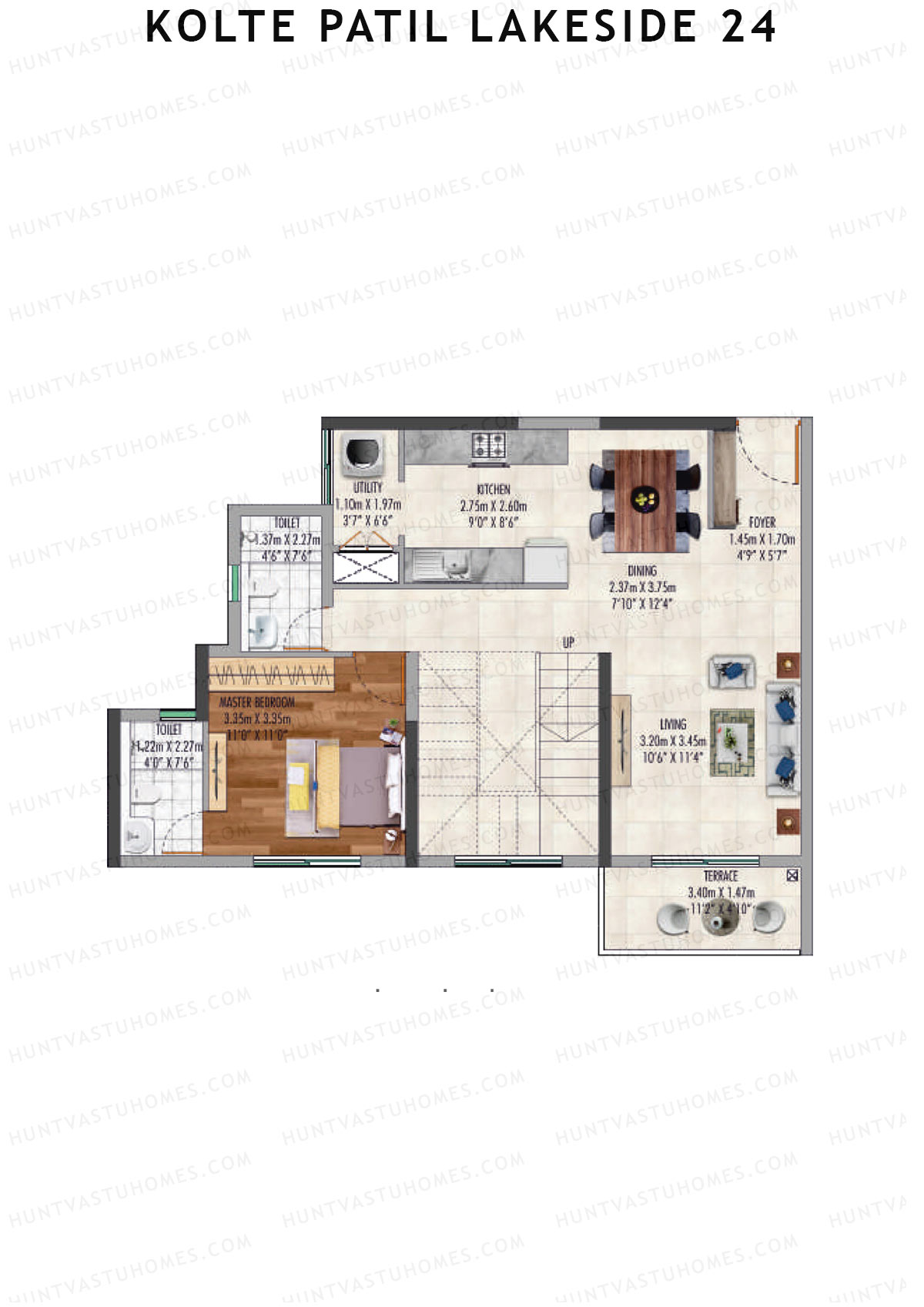 Kolte Patil Lakeside 24 Tower 1 Unit 4 ( Duplex) Floor Plan