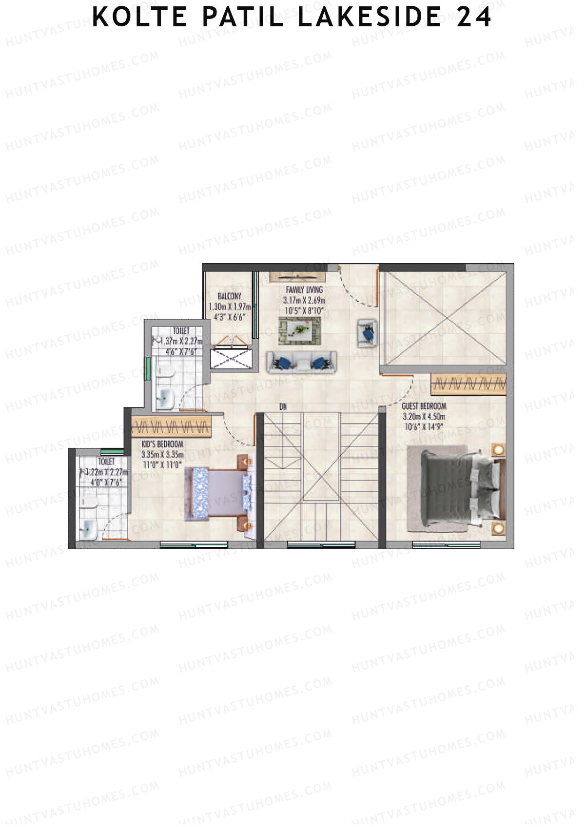 Kolte Patil Lakeside 24 Tower 1 Unit 4 ( Duplex) Floor Plan