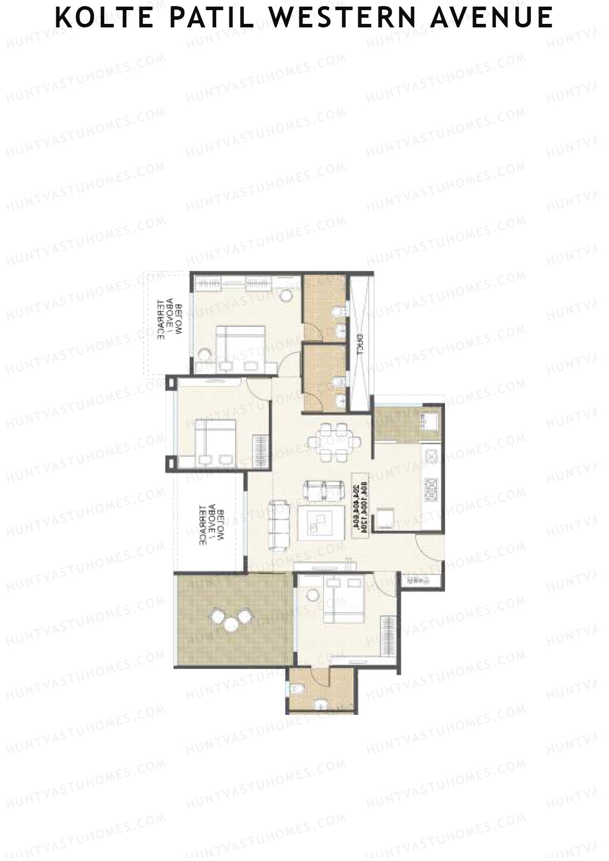 Kolte Patil Western Avenue Tower C Unit 1 Floor Plan