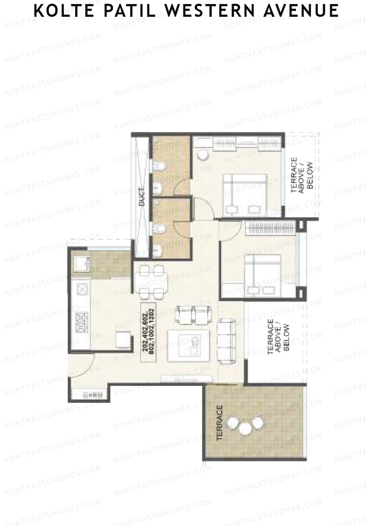 Kolte Patil Western Avenue Tower C Unit 2 Floor Plan