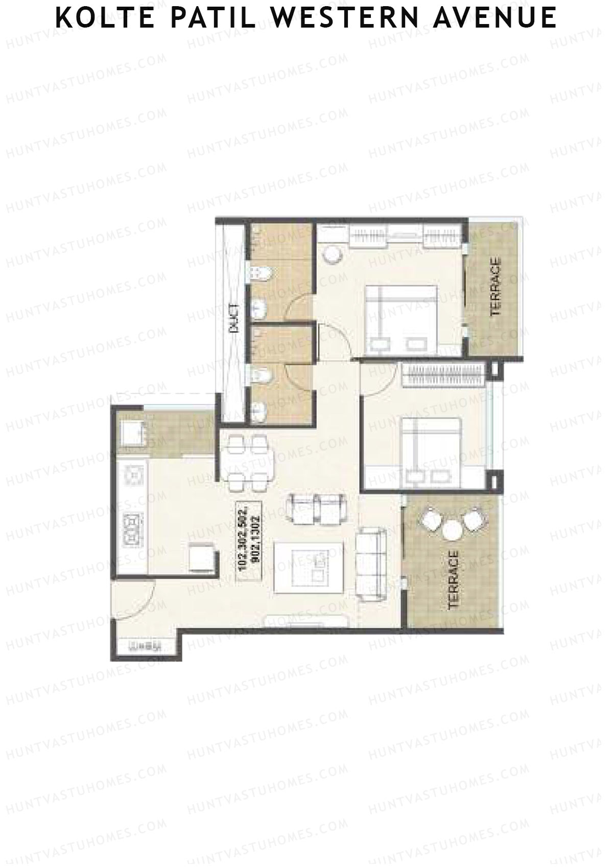 Kolte Patil Western Avenue Tower C Unit 2 Floor Plan