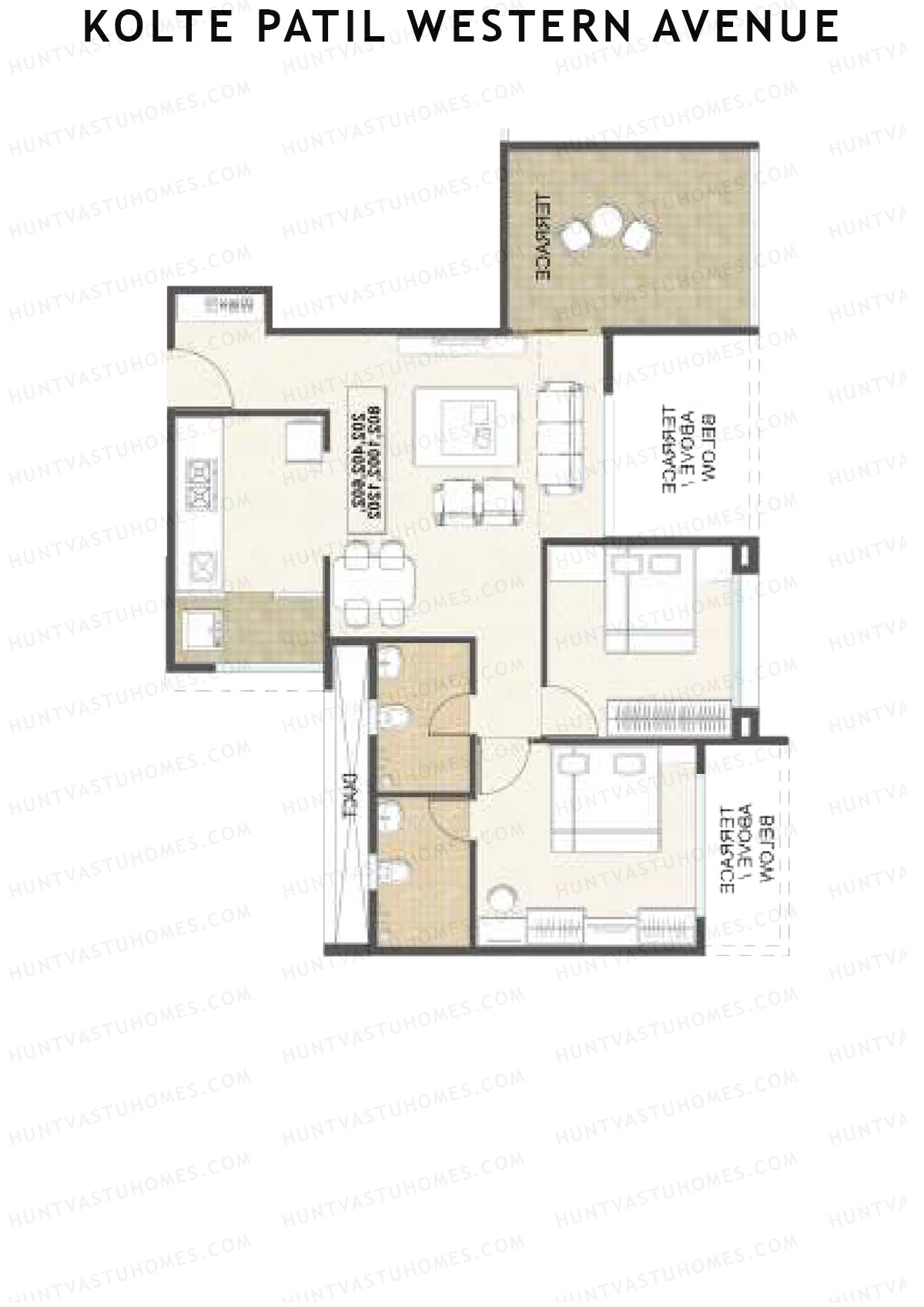 Kolte Patil Western Avenue Tower C Unit 3 Floor Plan