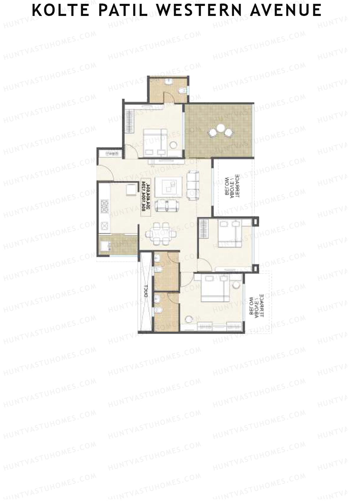 Kolte Patil Western Avenue Tower H Unit 1 Floor Plan