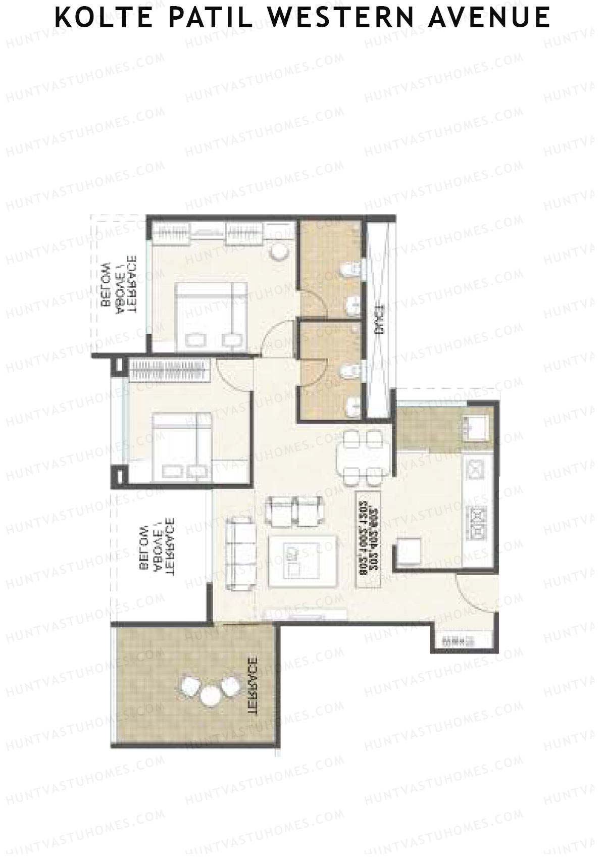 Kolte Patil Western Avenue Tower H Unit 2 Floor Plan