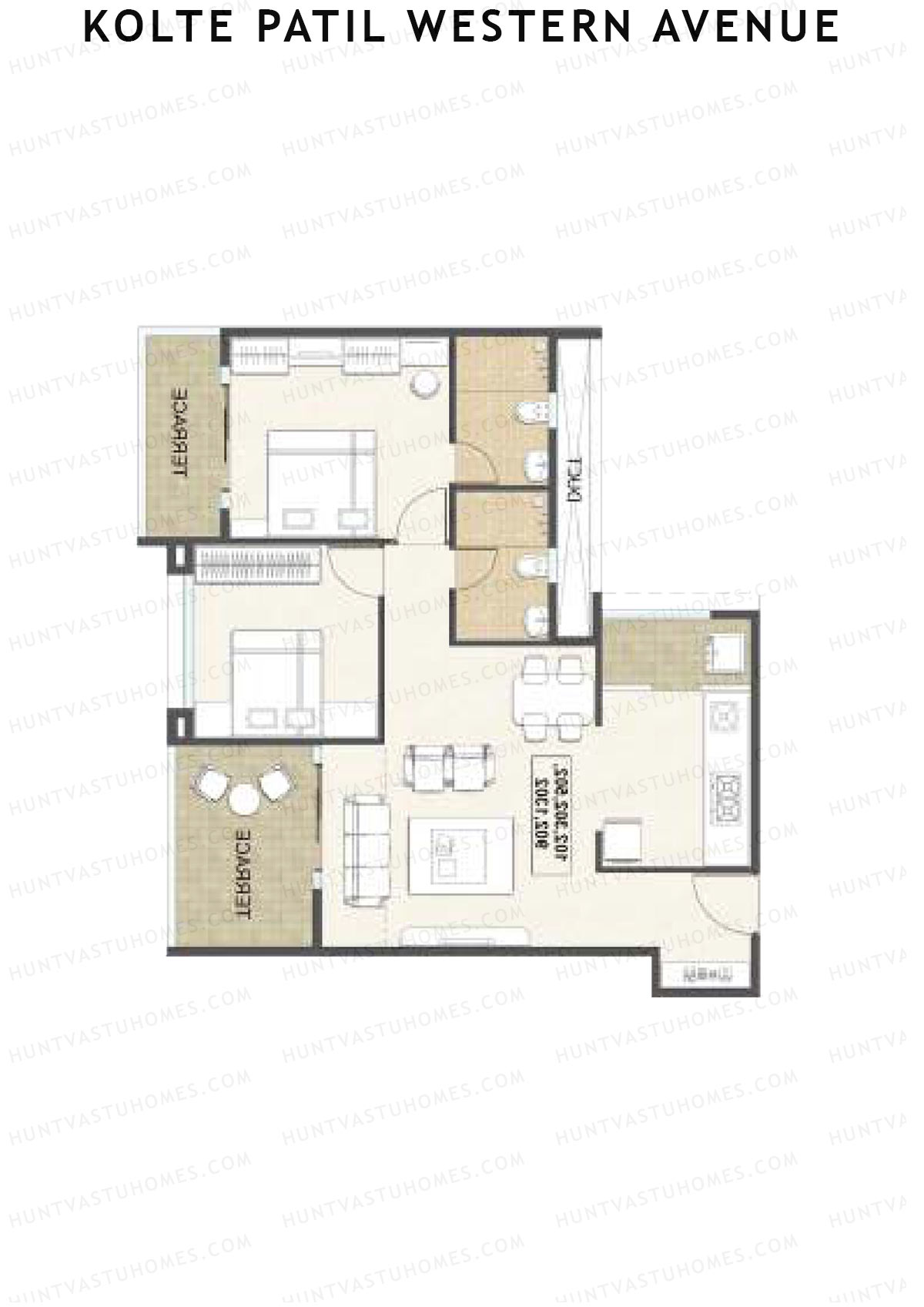 Kolte Patil Western Avenue Tower H Unit 2 Floor Plan