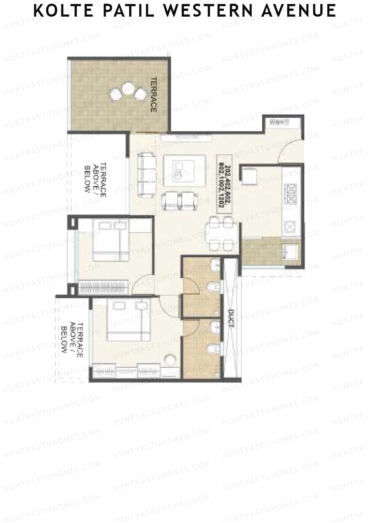 Kolte Patil Western Avenue Tower H Unit 3 Floor Plan
