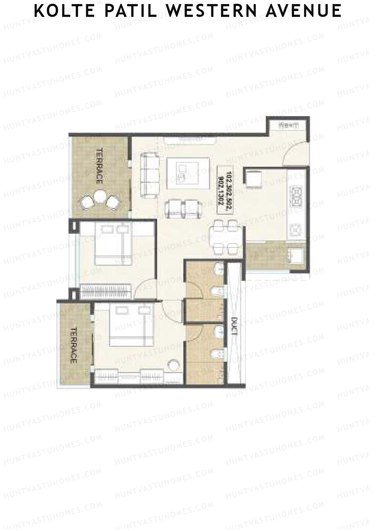 Kolte Patil Western Avenue Tower H Unit 3 Floor Plan
