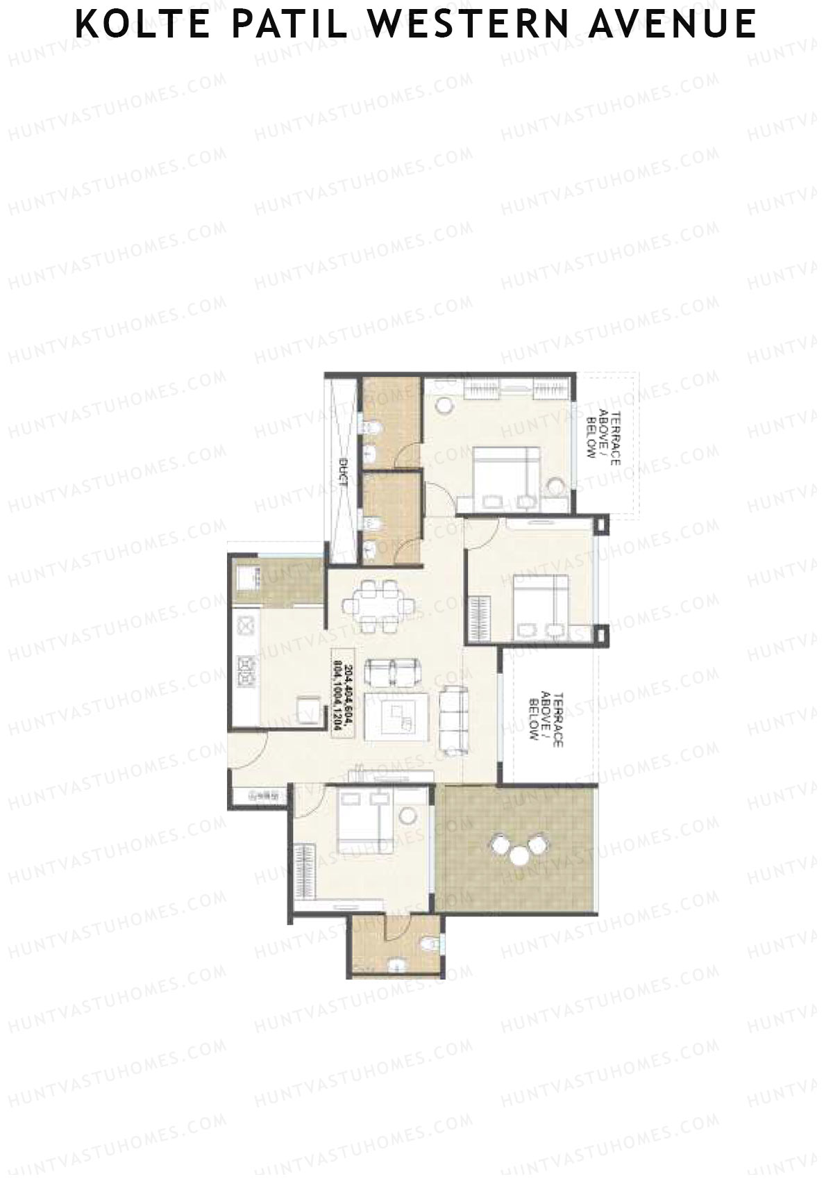 Kolte Patil Western Avenue Tower H Unit 4 Floor Plan