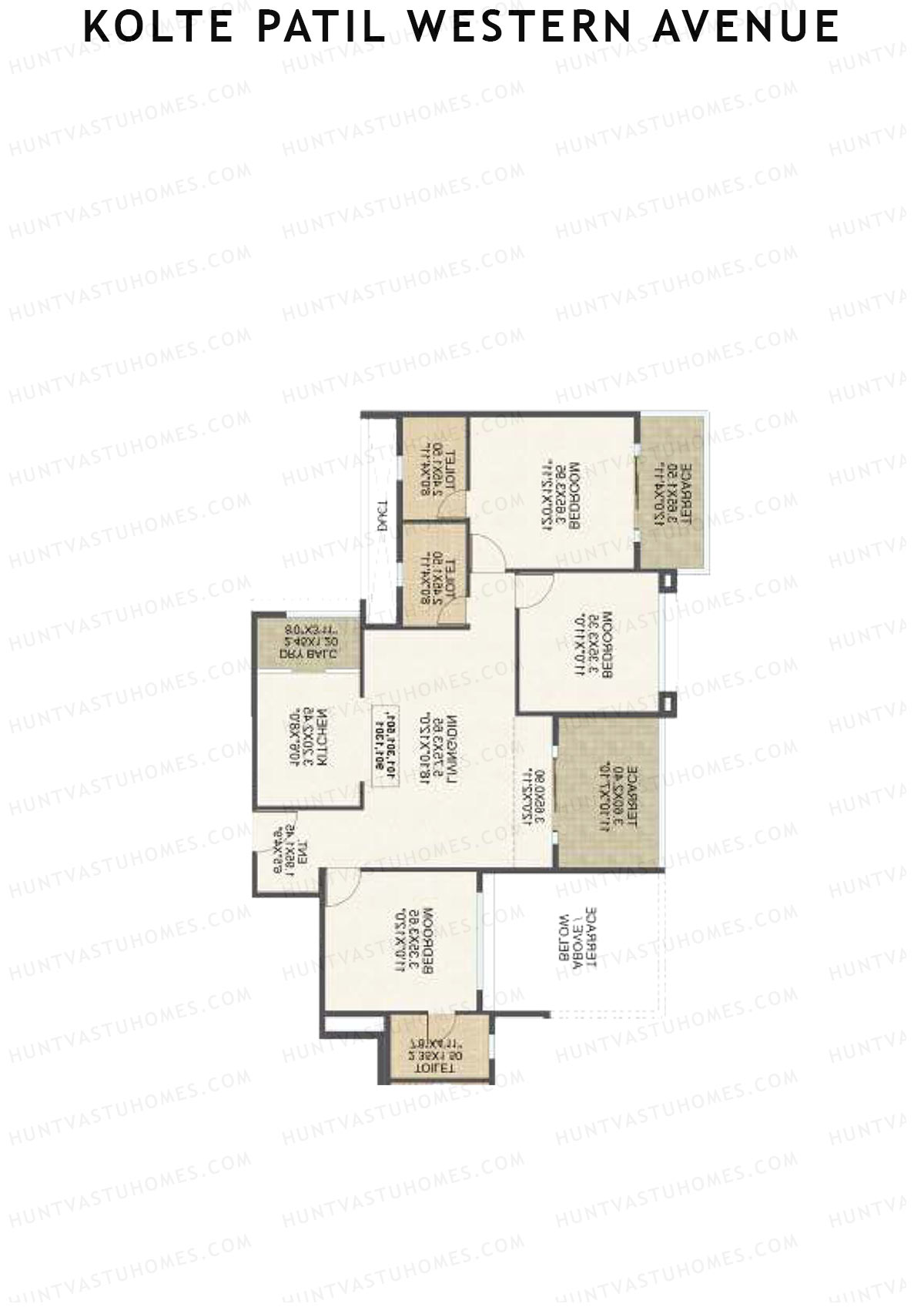 Kolte Patil Western Avenue Tower H Unit 4 Floor Plan