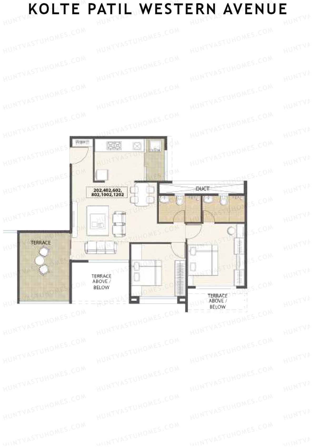 Kolte Patil Western Avenue Tower I Unit 2 Floor Plan