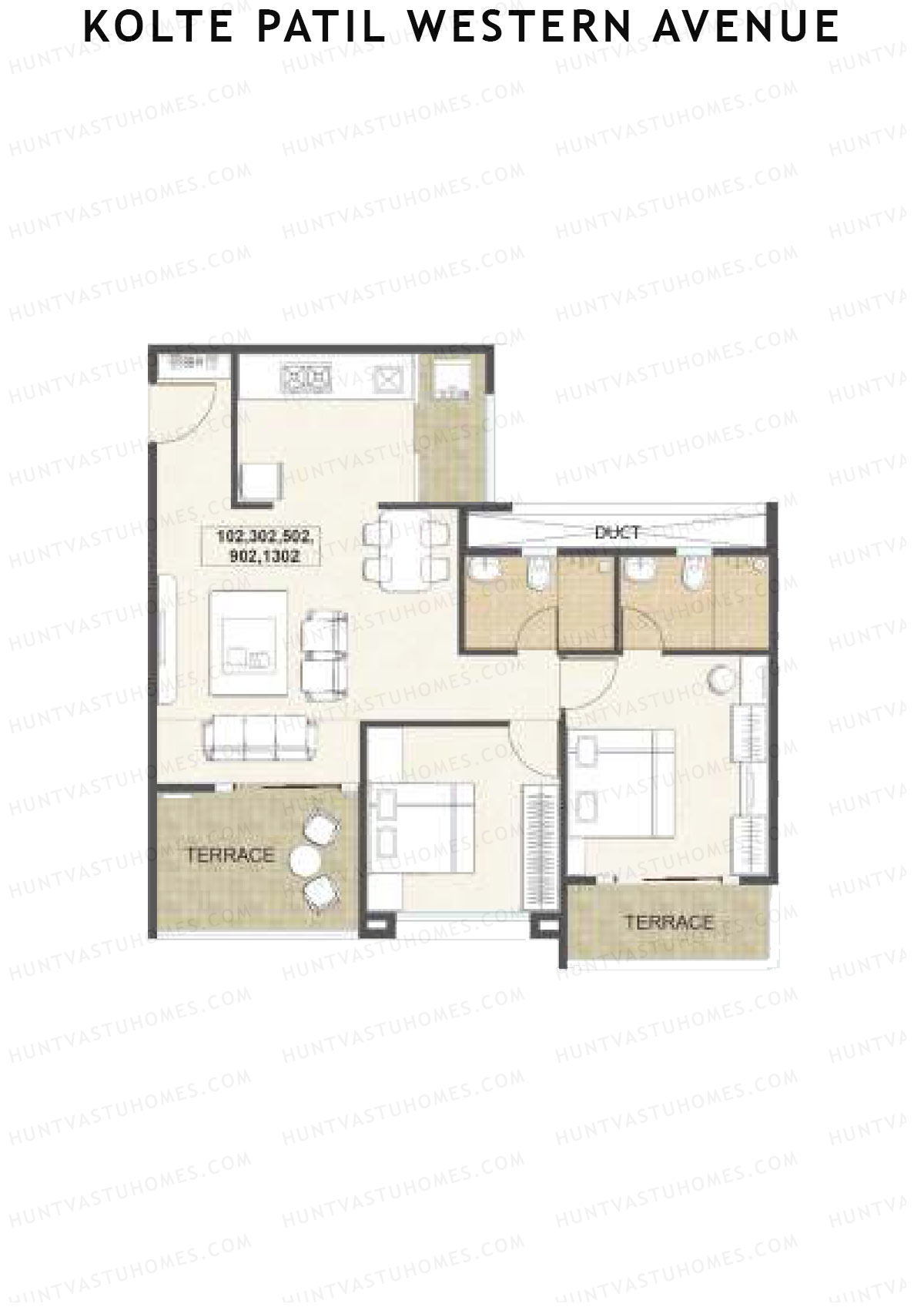 Kolte Patil Western Avenue Tower I Unit 2 Floor Plan