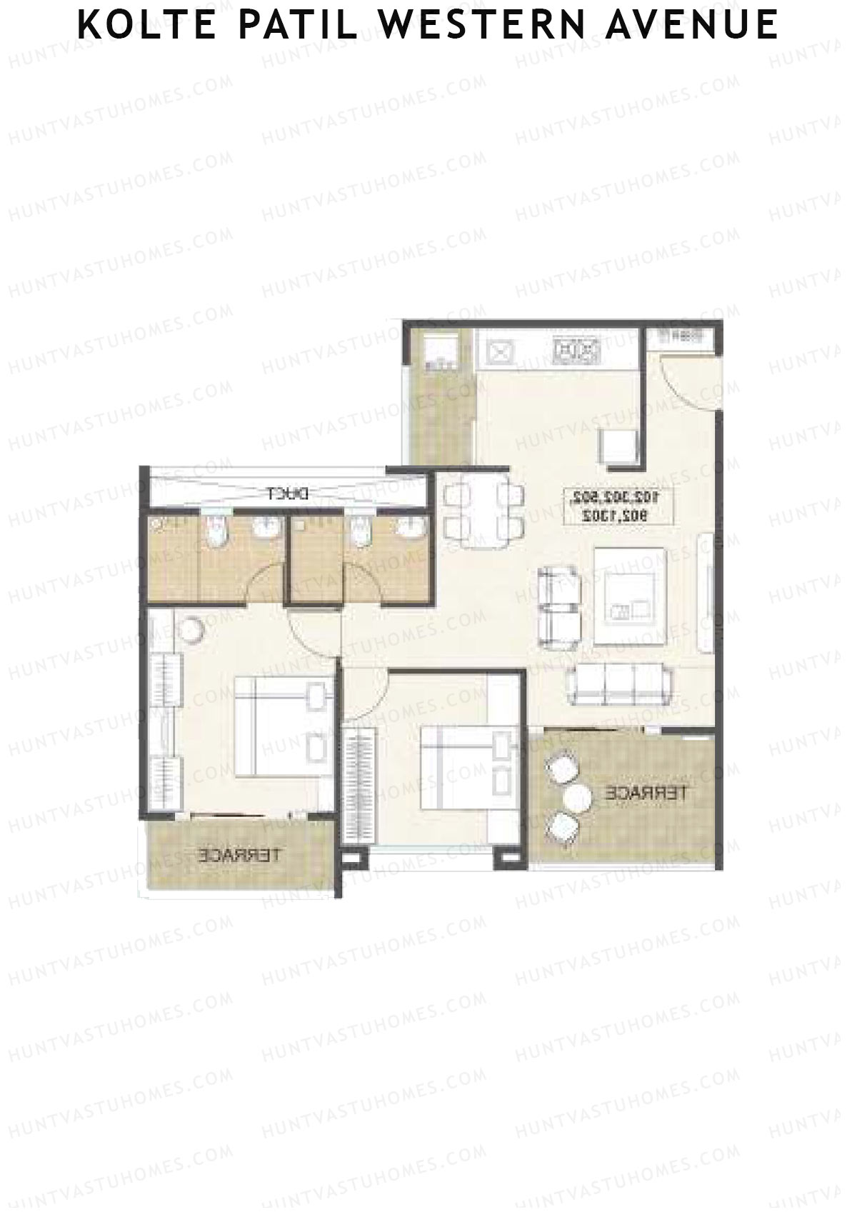 Kolte Patil Western Avenue Tower I Unit 3 Floor Plan
