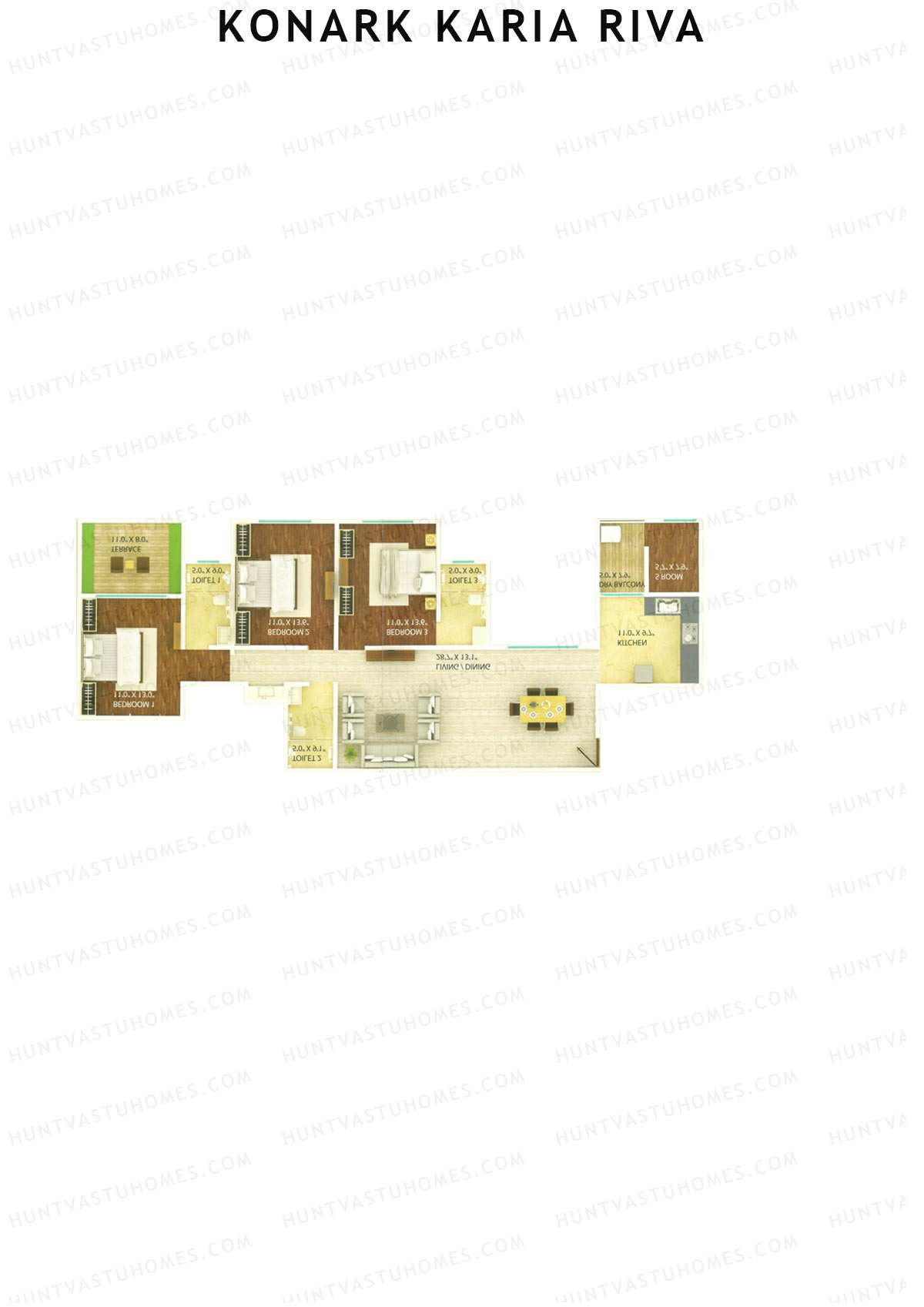 Konark Karia Riva Tower A Unit 2 Floor Plan