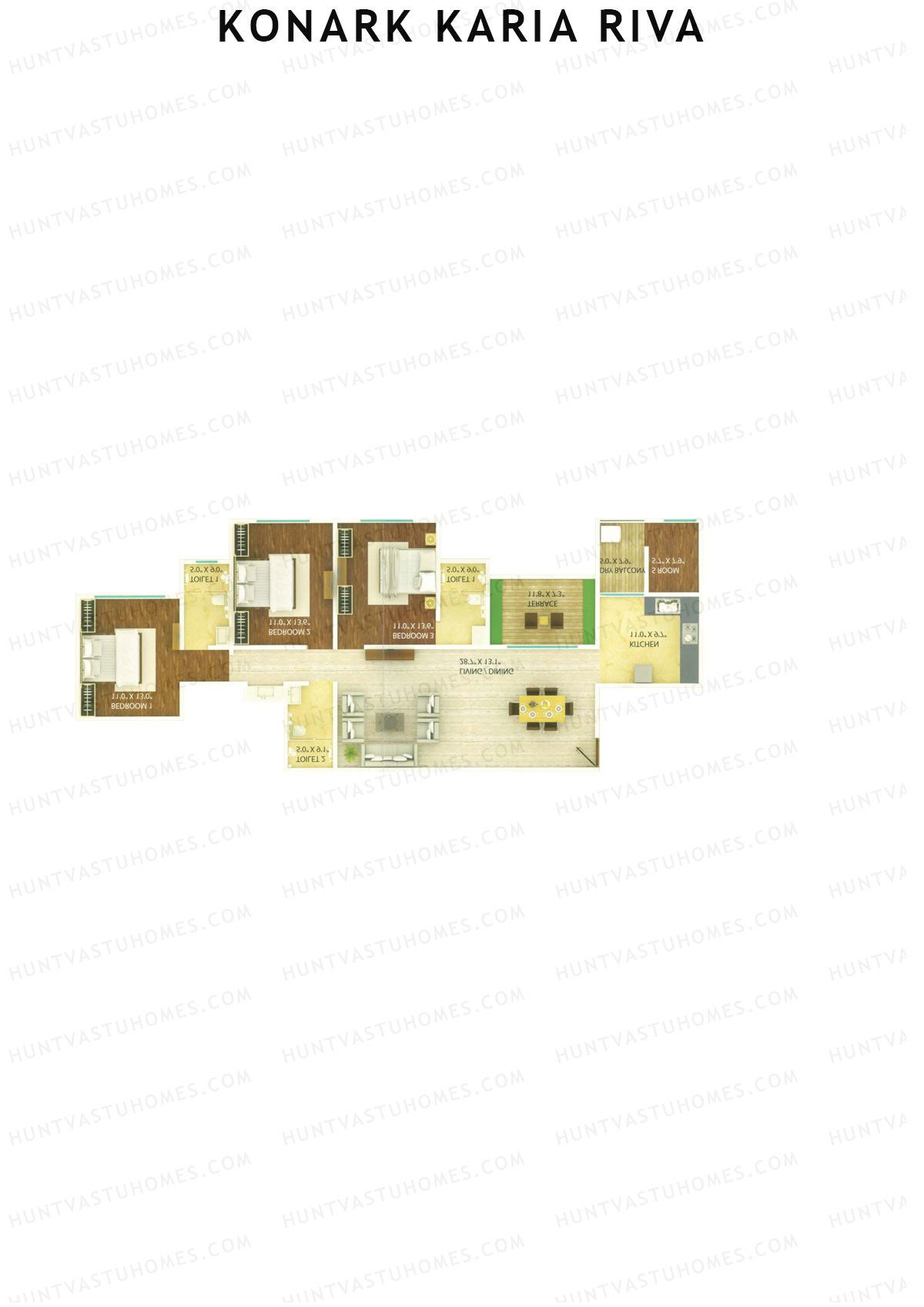 Konark Karia Riva Tower A Unit 2 Floor Plan