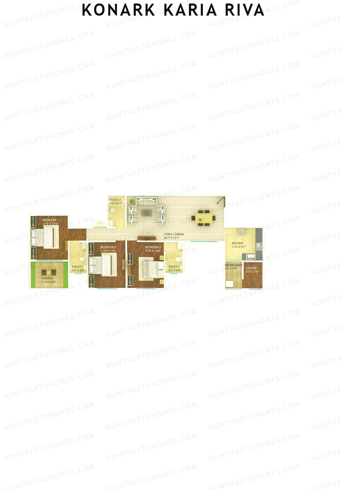 Konark Karia Riva Tower A Unit 5 Floor Plan