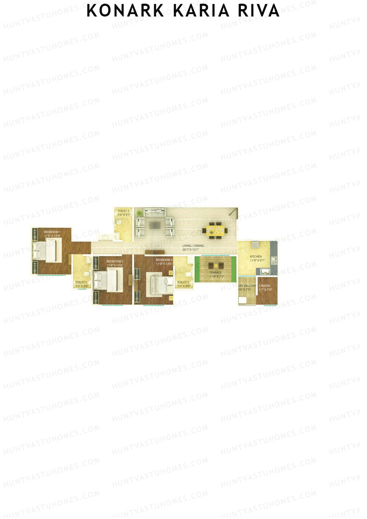 Konark Karia Riva Tower A Unit 5 Floor Plan