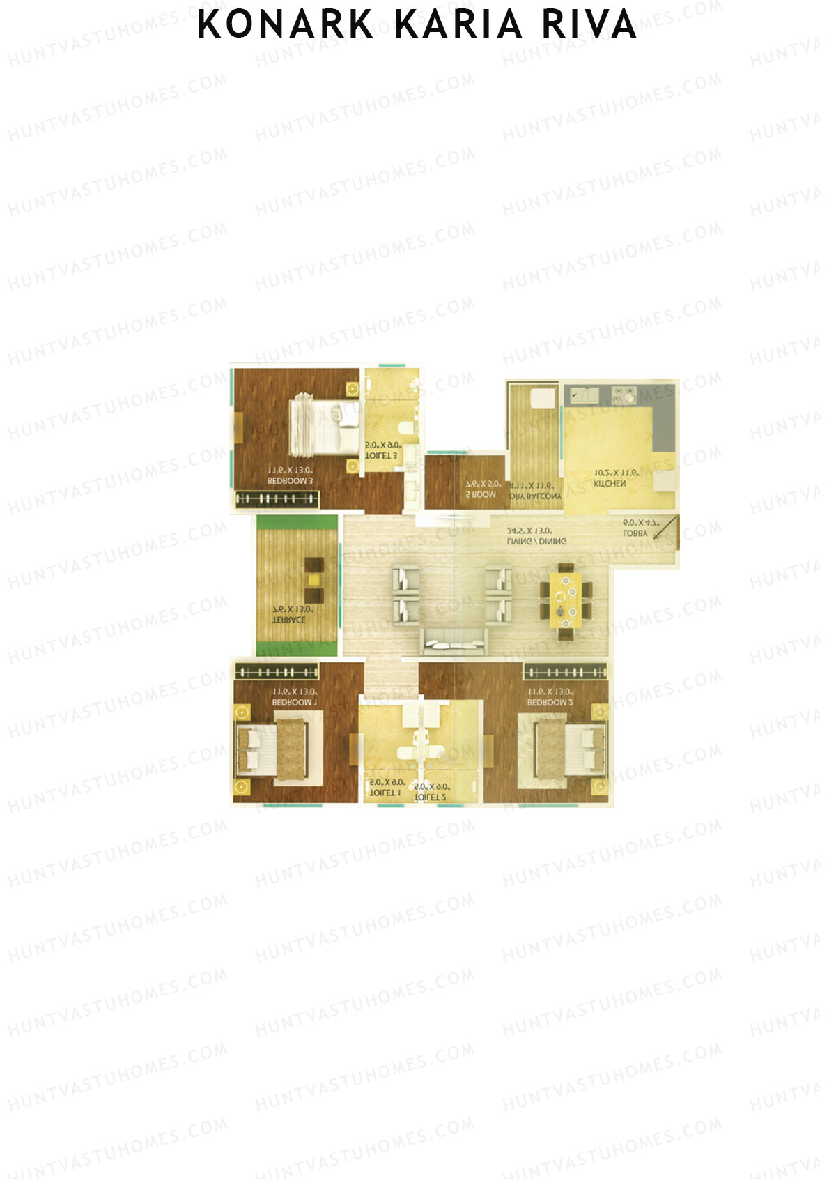 Konark Karia Riva Tower A Unit 6 Floor Plan