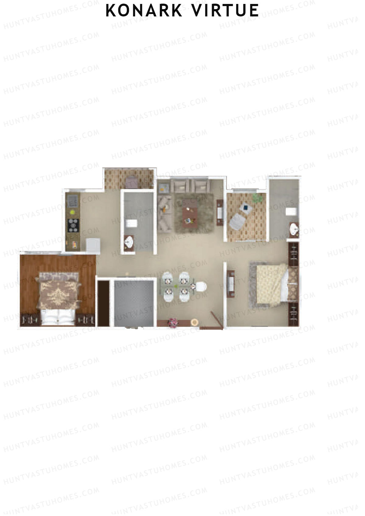 Konark Virtue Tower 1 Unit 2 Floor Plan