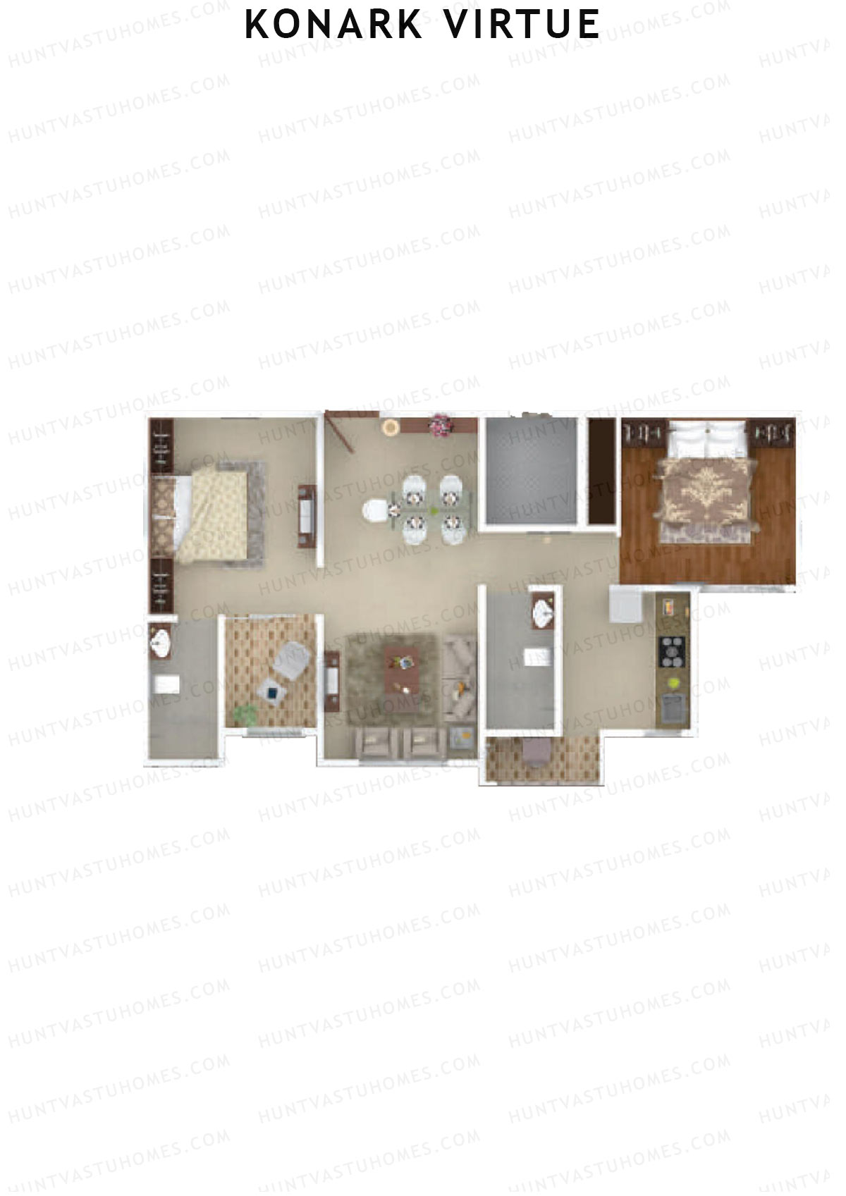 Konark Virtue Tower 1 Unit 6 Floor Plan