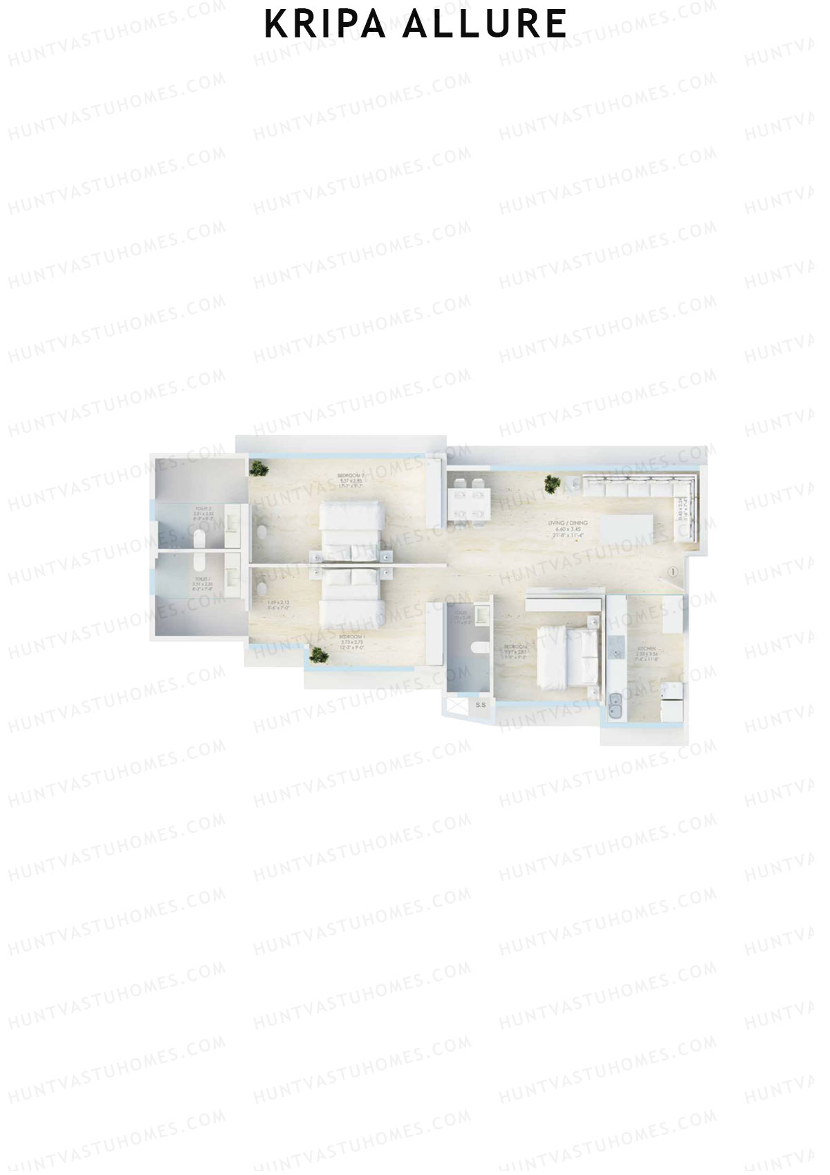 Kripa Allure Tower A Unit 1 (Type 7) Floor Plan