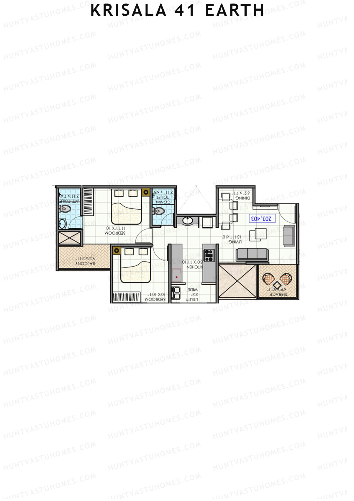 Krisala 41 Earth Wing B Unit 1 Floor Plan
