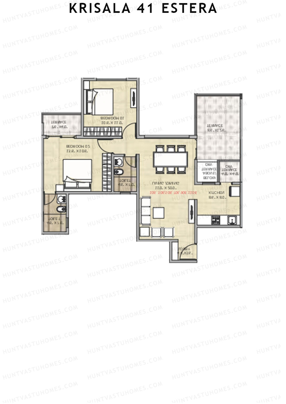 Krisala 41 Estera Tower A Unit 3 (Type 2) Floor Plan