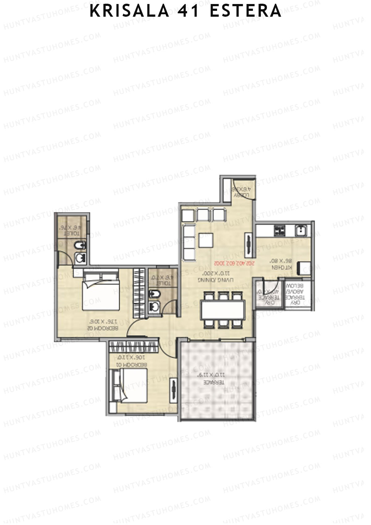 Krisala 41 Estera Tower A Unit 6 (Type 2) Floor Plan