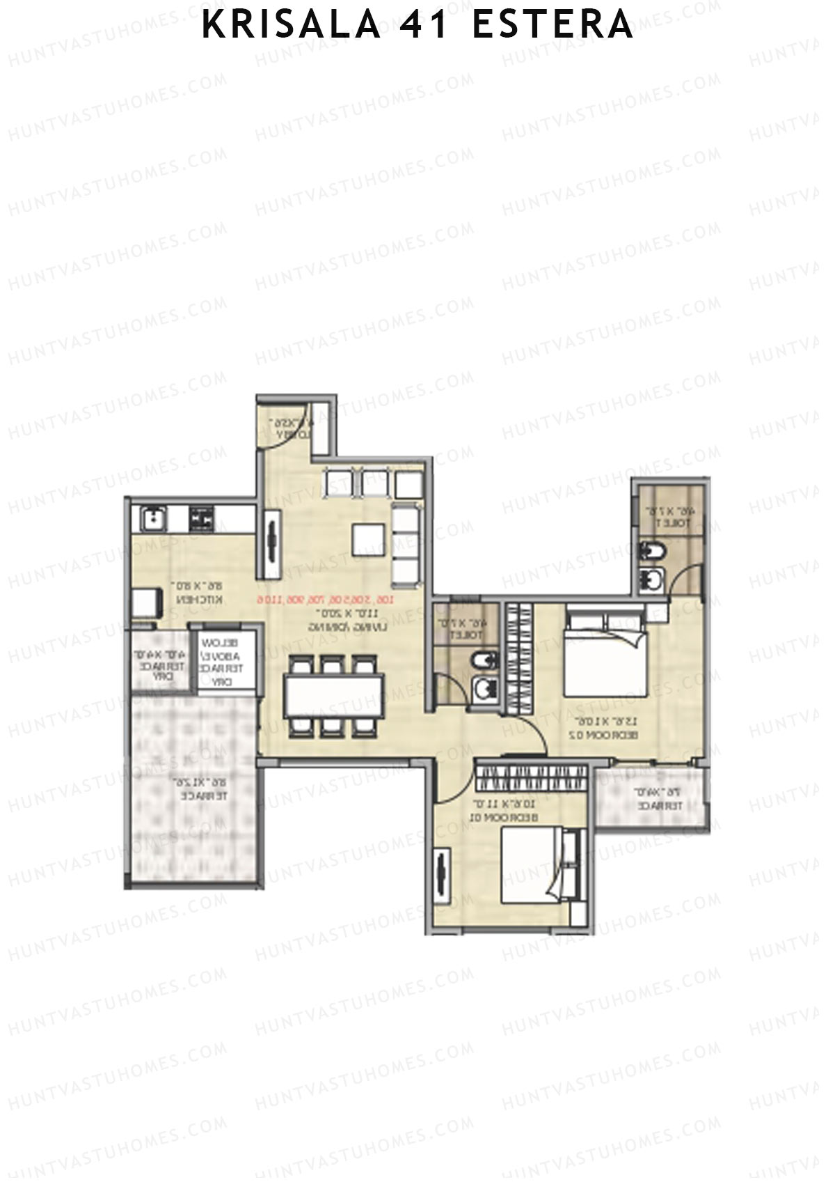Krisala 41 Estera Tower A Unit 7 (Type 2) Floor Plan
