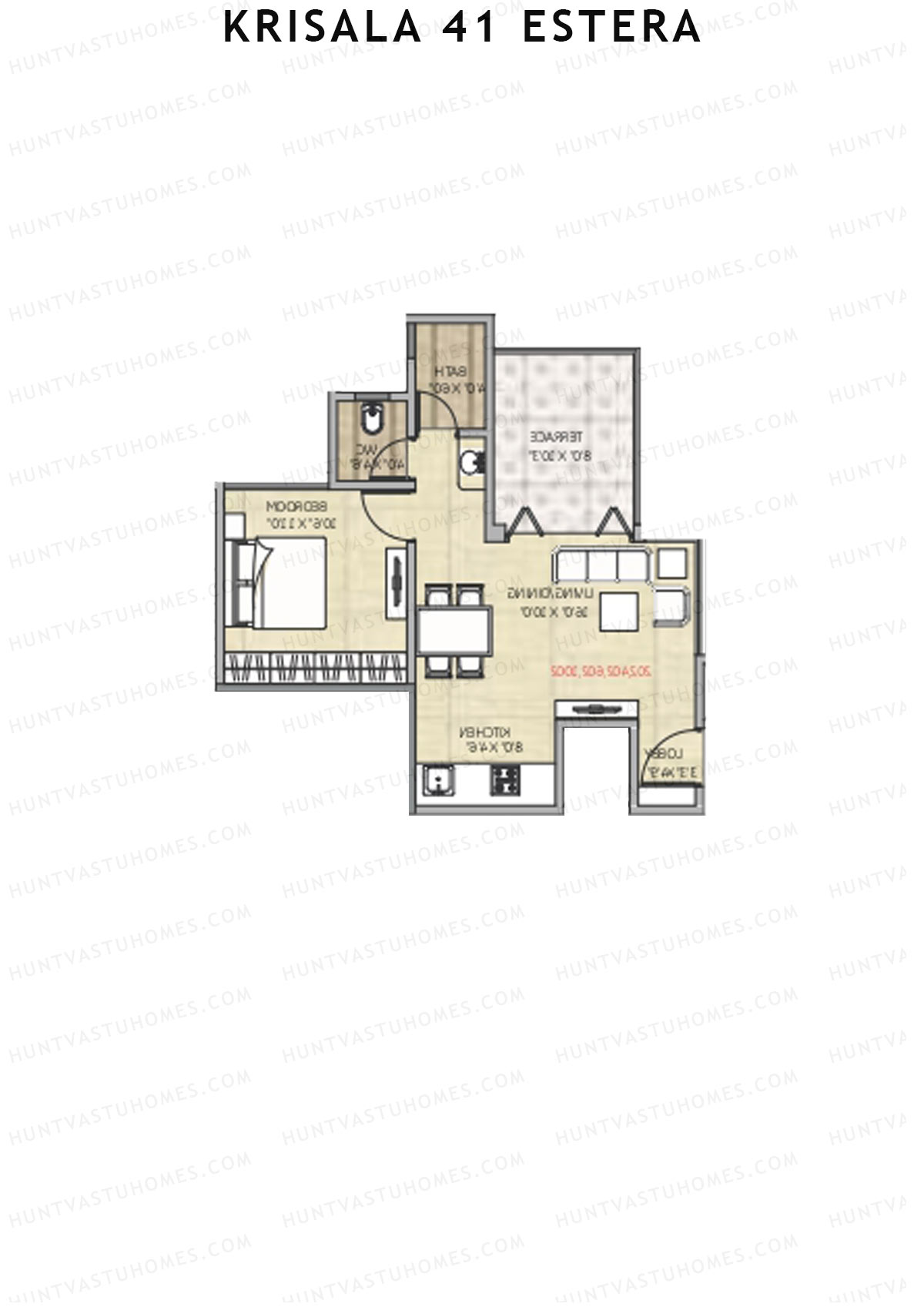Krisala 41 Estera Tower B Unit 3 (Type 2) Floor Plan
