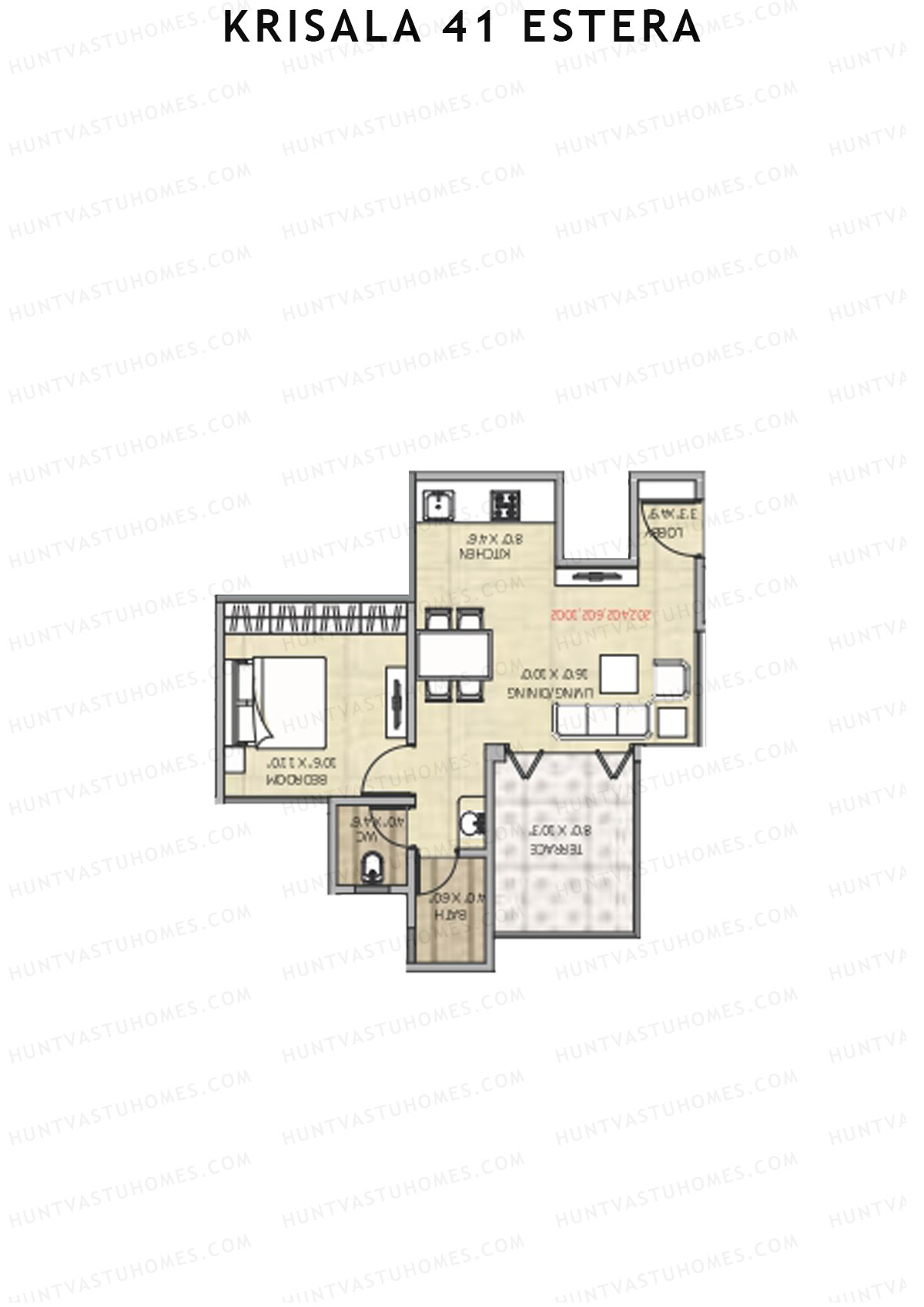 Krisala 41 Estera Tower B Unit 6 (Type 2) Floor Plan