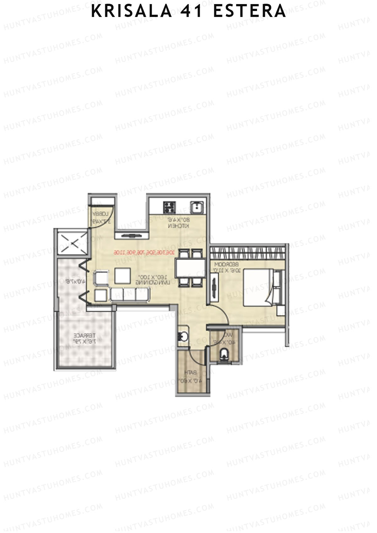 Krisala 41 Estera Tower B Unit 7 (Type 2) Floor Plan