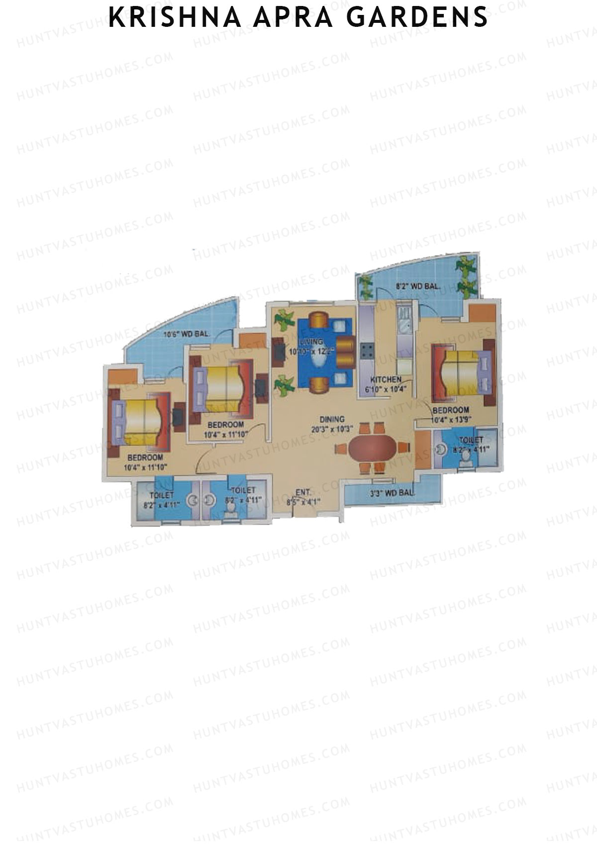 Krishna Apra Gardens Tower A2 Unit 6 Floor Plan