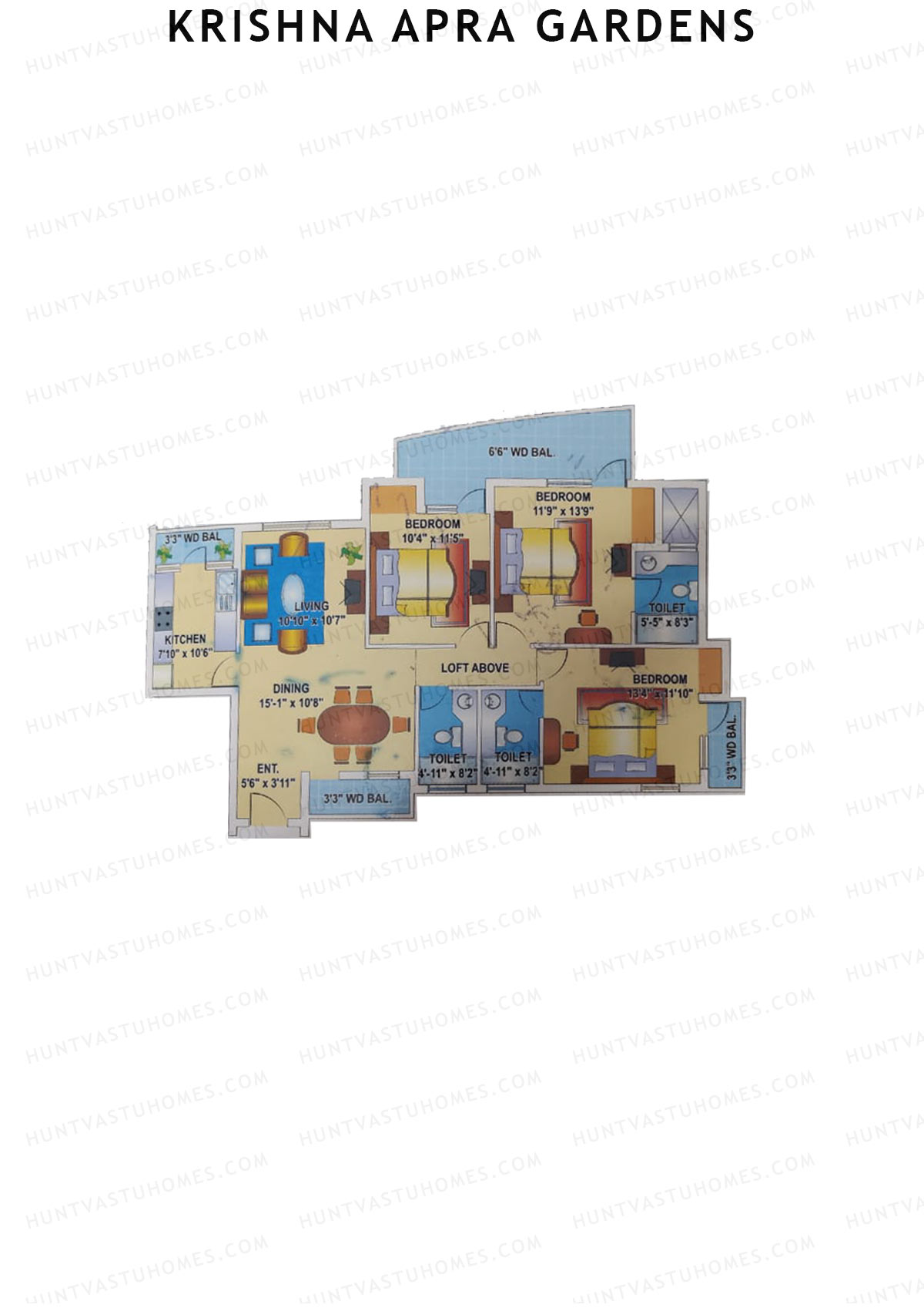 Krishna Apra Gardens Tower A3 Unit 4 Floor Plan