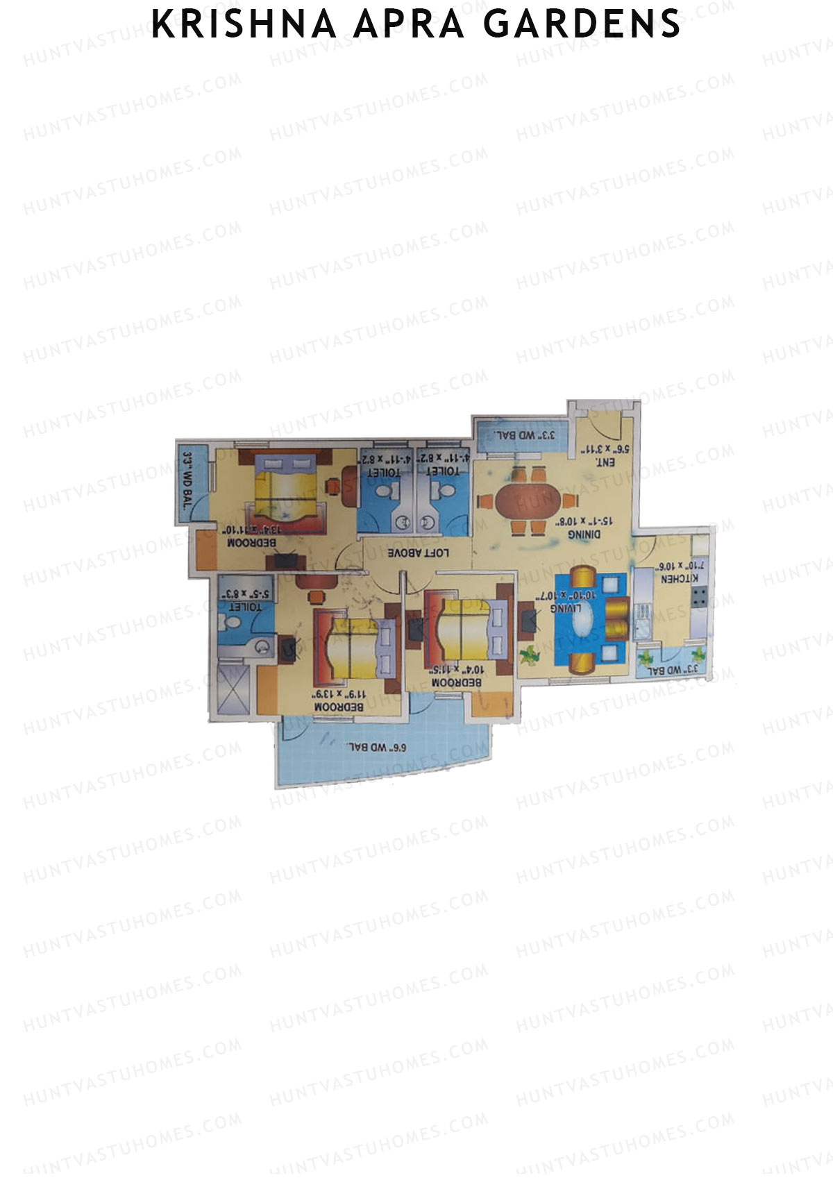 Krishna Apra Gardens Tower A4 Unit 1 Floor Plan