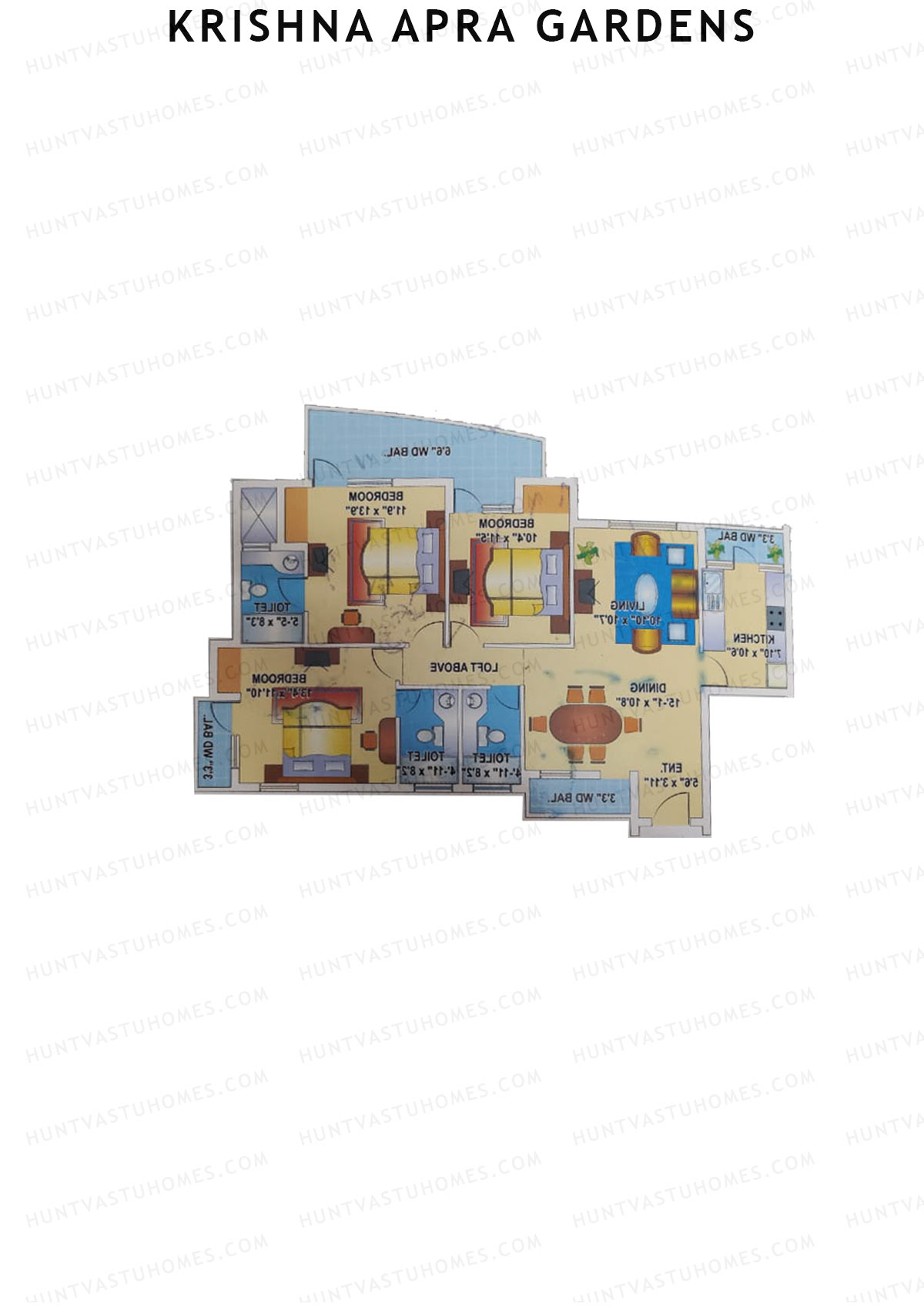 Krishna Apra Gardens Tower A4 Unit 2 Floor Plan