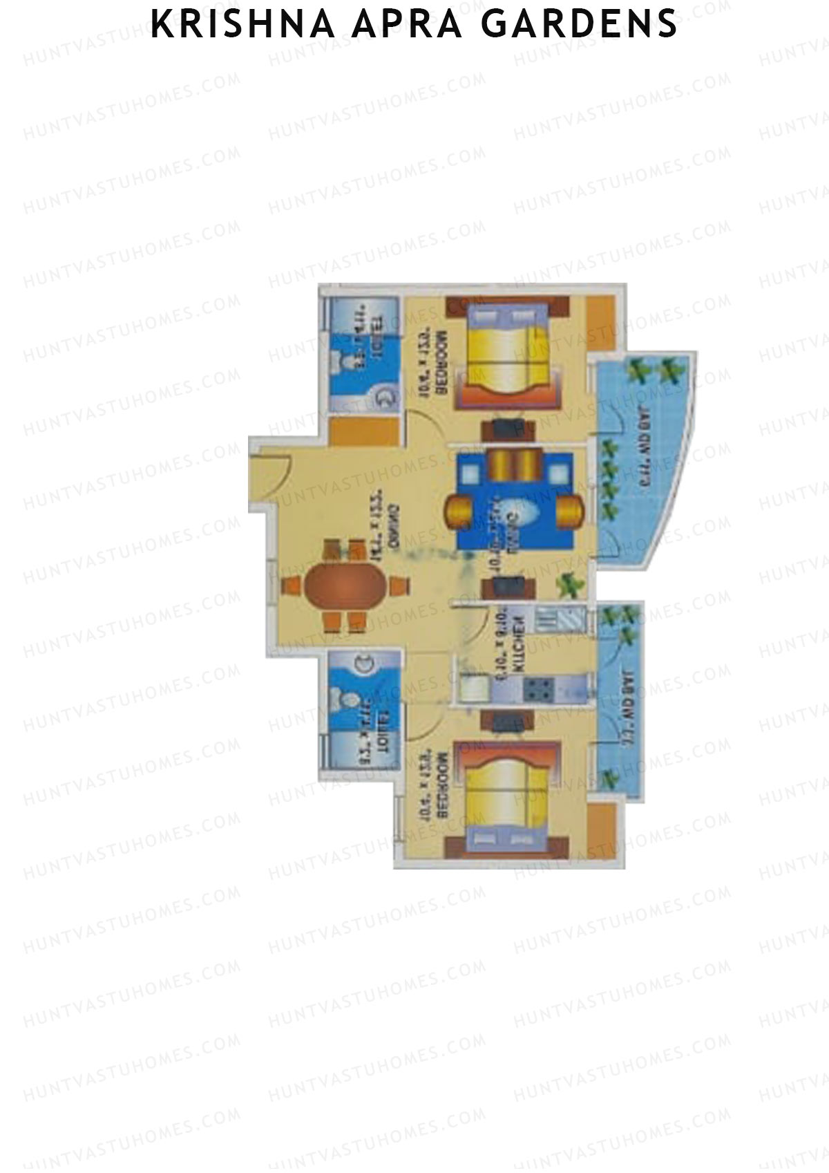 Krishna Apra Gardens Tower B1 Unit 5 Floor Plan