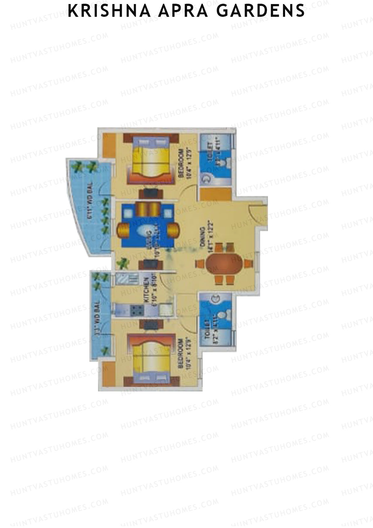 Krishna Apra Gardens Tower B1 Unit 6 Floor Plan