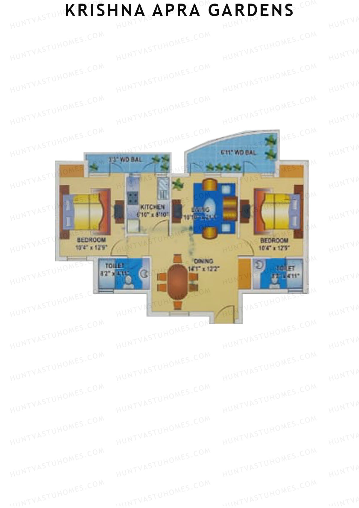 Krishna Apra Gardens Tower B4 Unit 6 Floor Plan