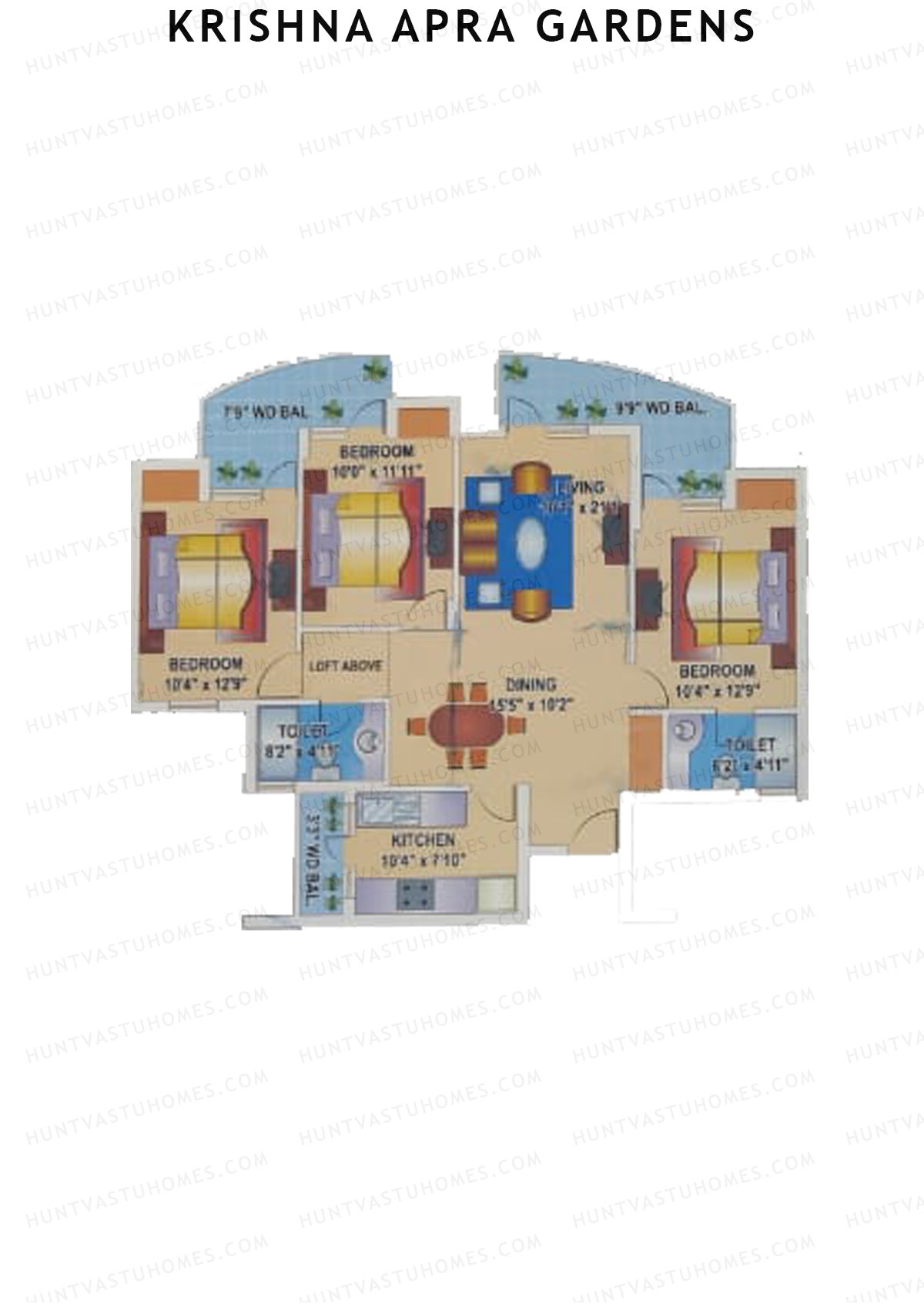 Krishna Apra Gardens Tower B5 Unit 6 Floor Plan
