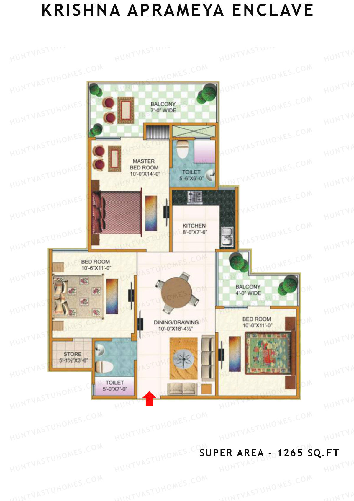 Krishna Aprameya Enclave Block C Unit 1 (Type 2) Floor Plan