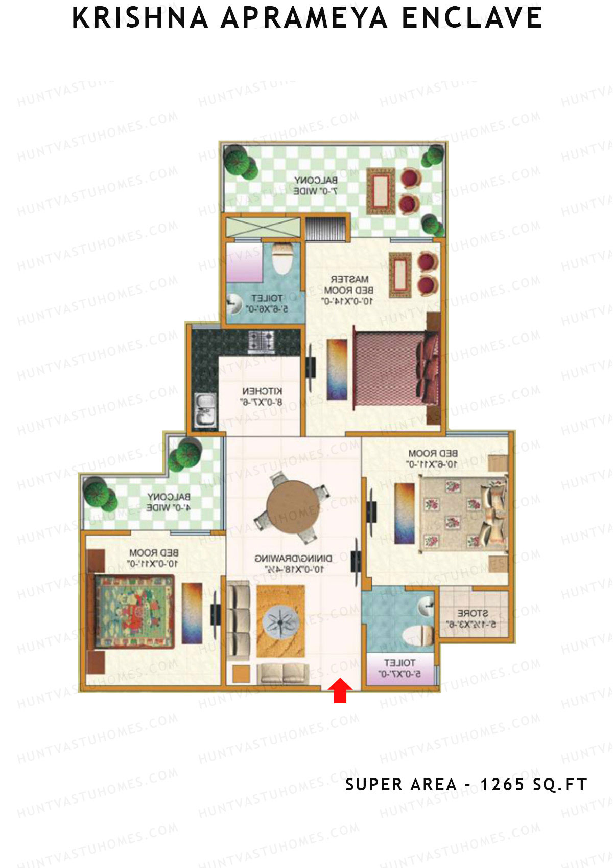 Krishna Aprameya Enclave Block C Unit 2 (Type 2) Floor Plan
