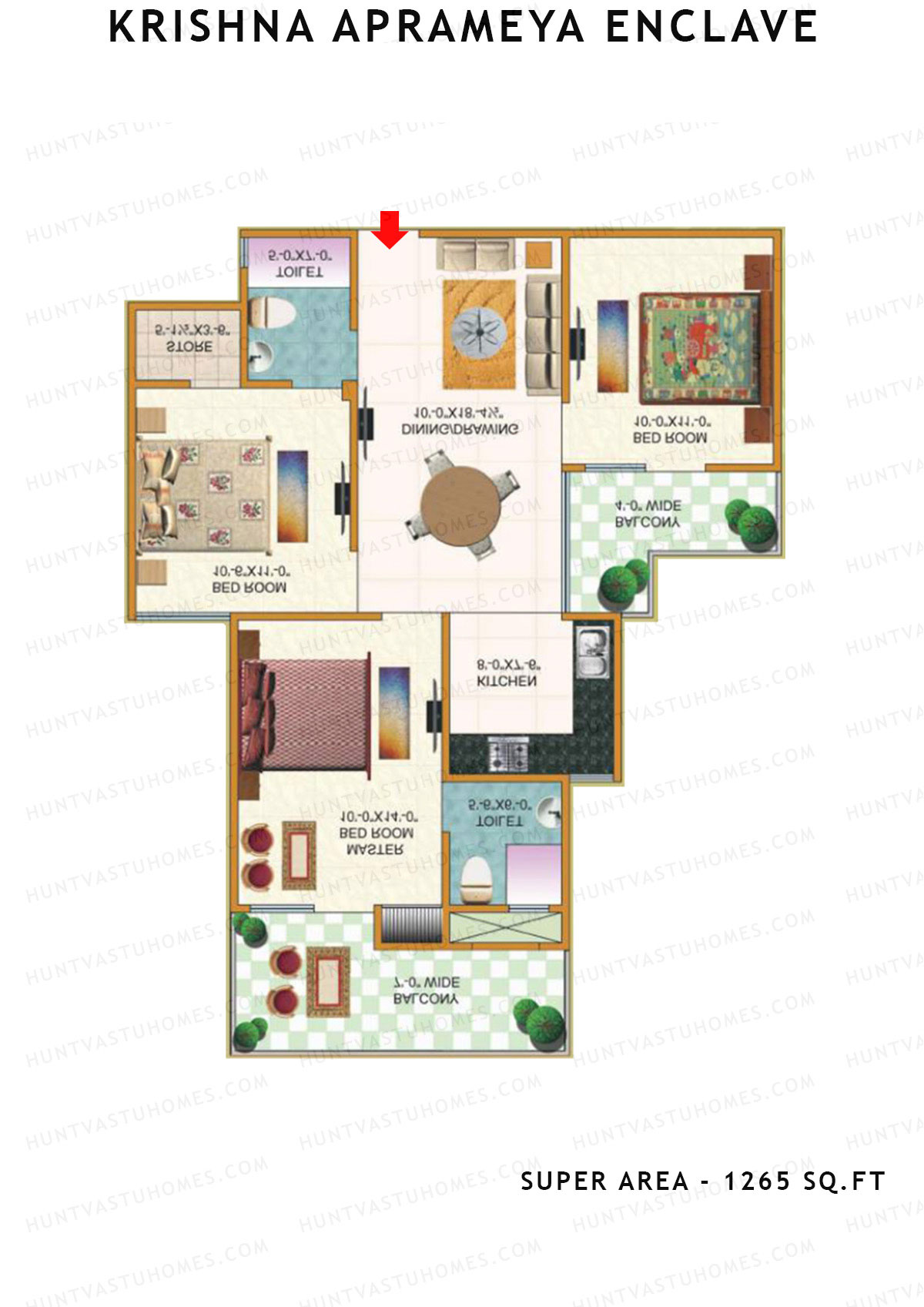 Krishna Aprameya Enclave Block C Unit 9 (Type 2) Floor Plan