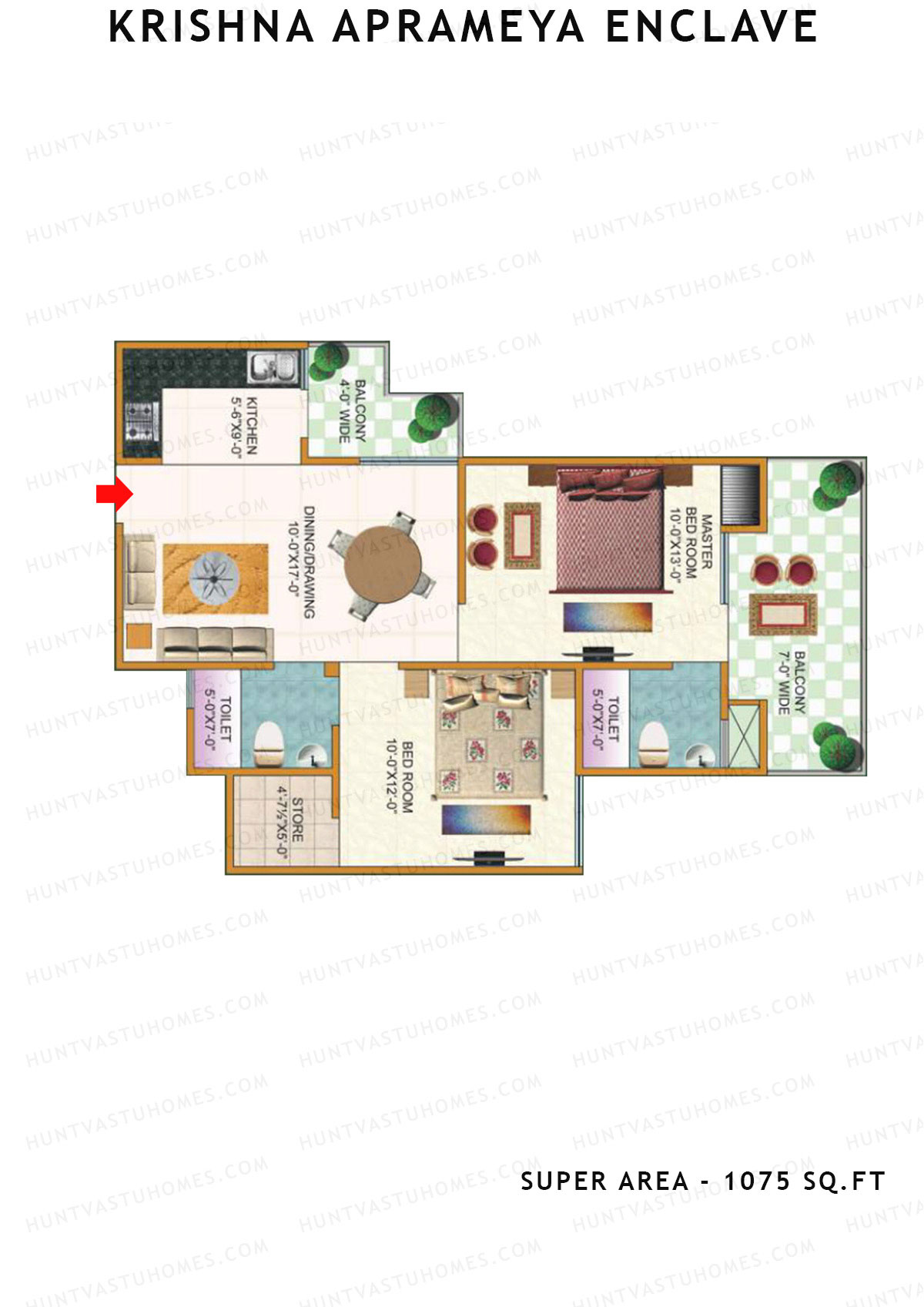 Krishna Aprameya Enclave Block E Unit 1 (Type 3) Floor Plan