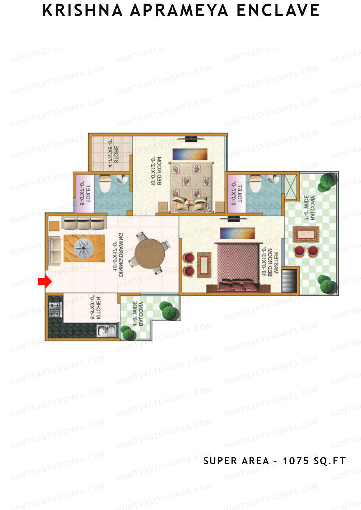 Krishna Aprameya Enclave Block E Unit 2 (Type 3) Floor Plan